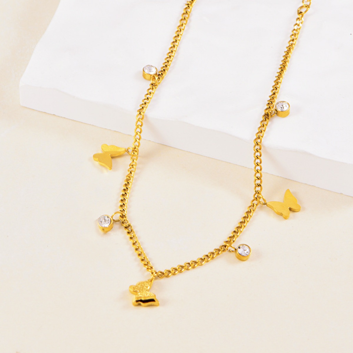 18K Gold-Plated Butterfly Charm Anklet Bracelets