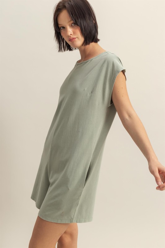 Round Neck Cap Sleeve Relaxed Fit Breezy Romper