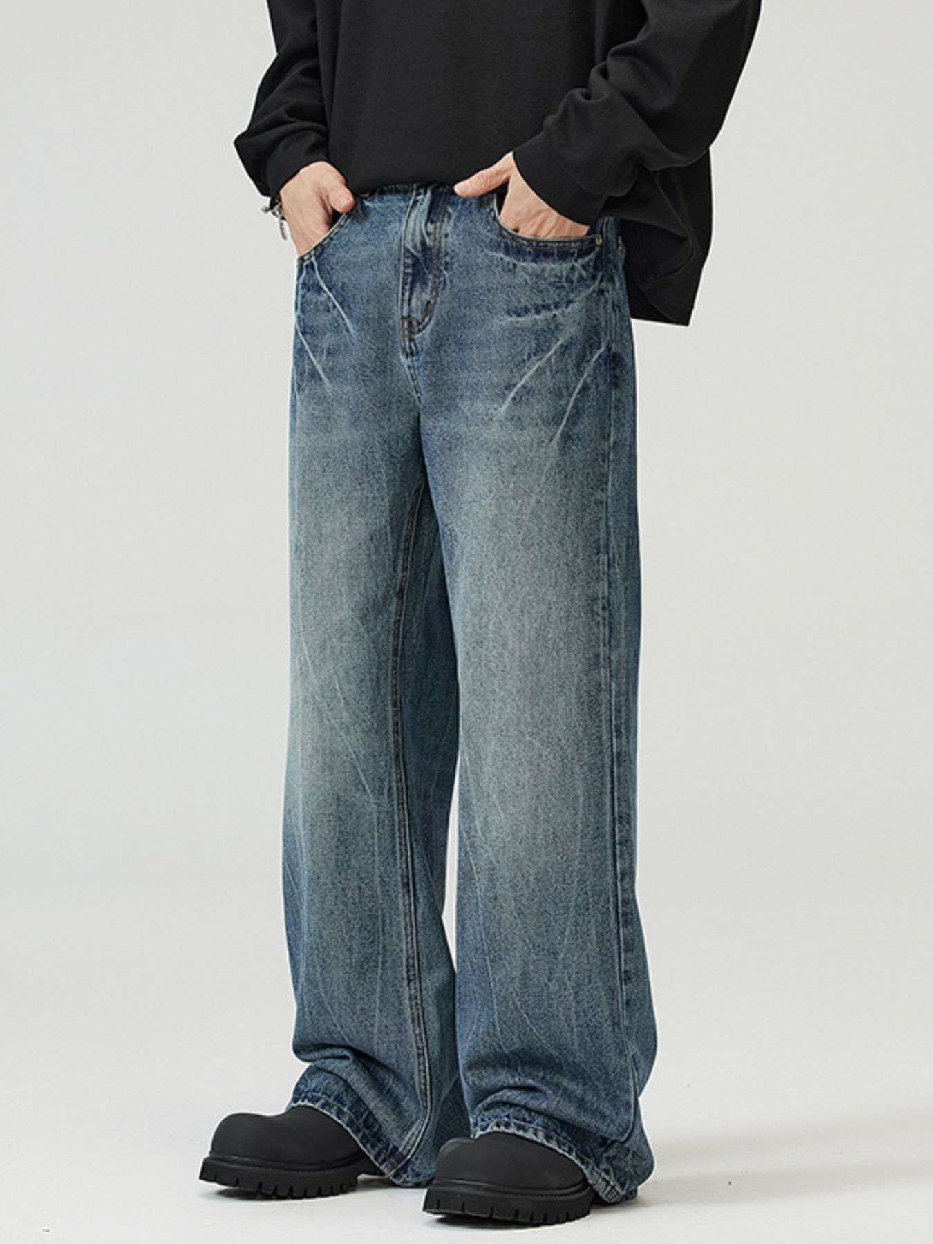 Men's Full Size Wide Leg Jeans Plus Size