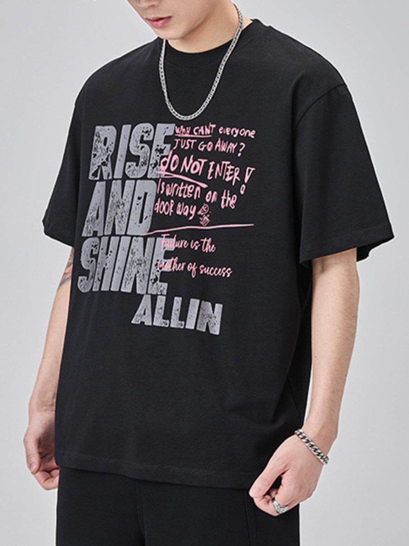 Men's Plus Size Graphic Round Neck Short Sleeve T-Shirt