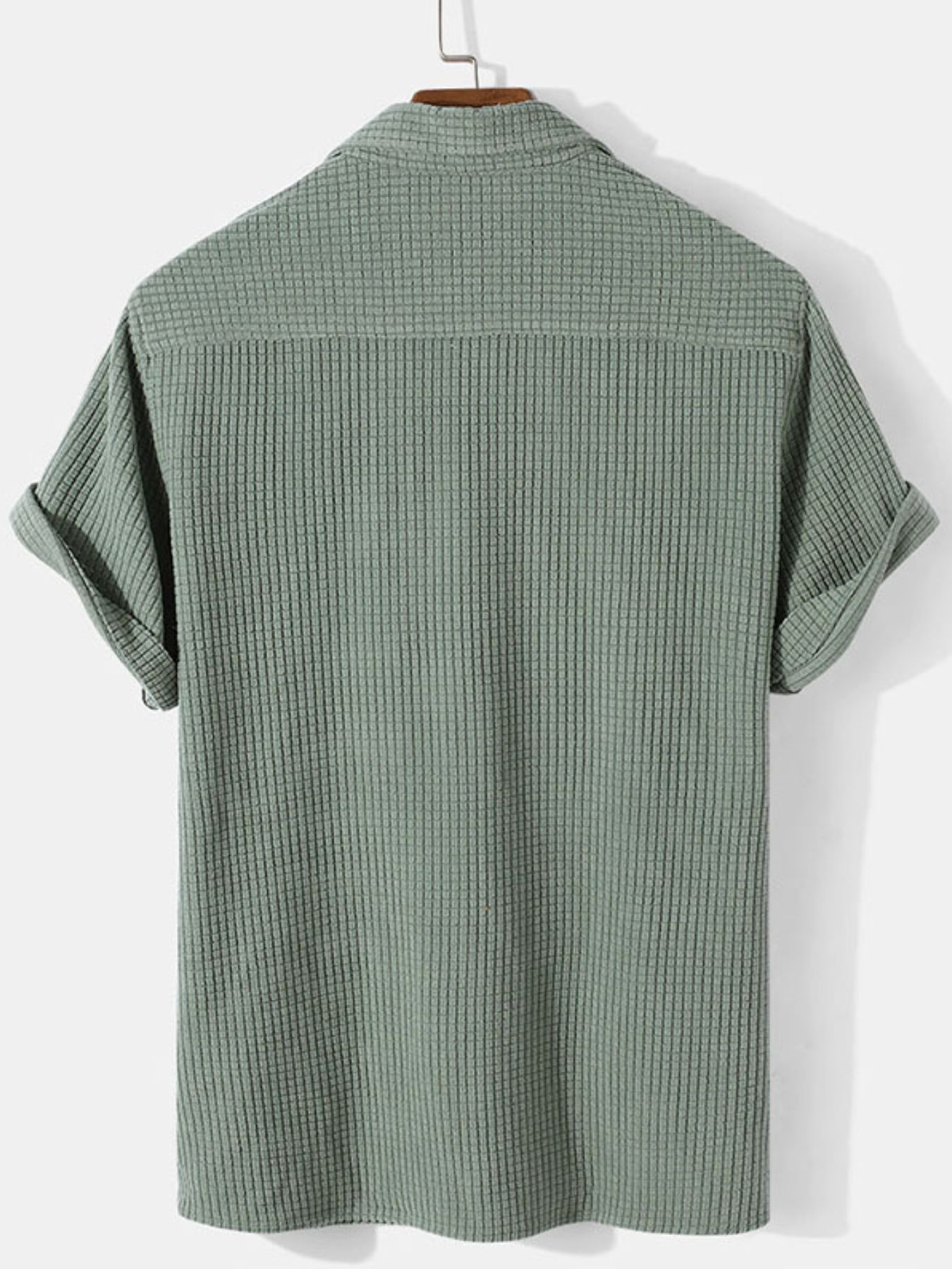 Men's Full Size Textured Short Sleeve Polo Plus Size