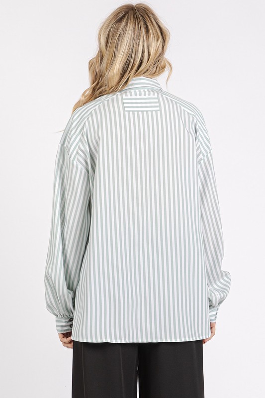 Button Down Striped Long Sleeve Shirt