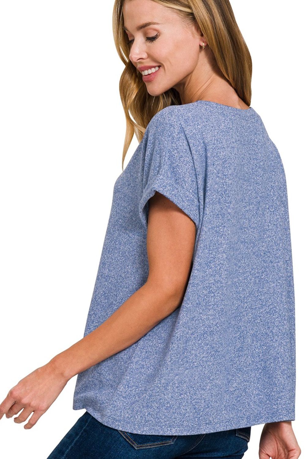 Soft Melange Hacci V-neck Tee