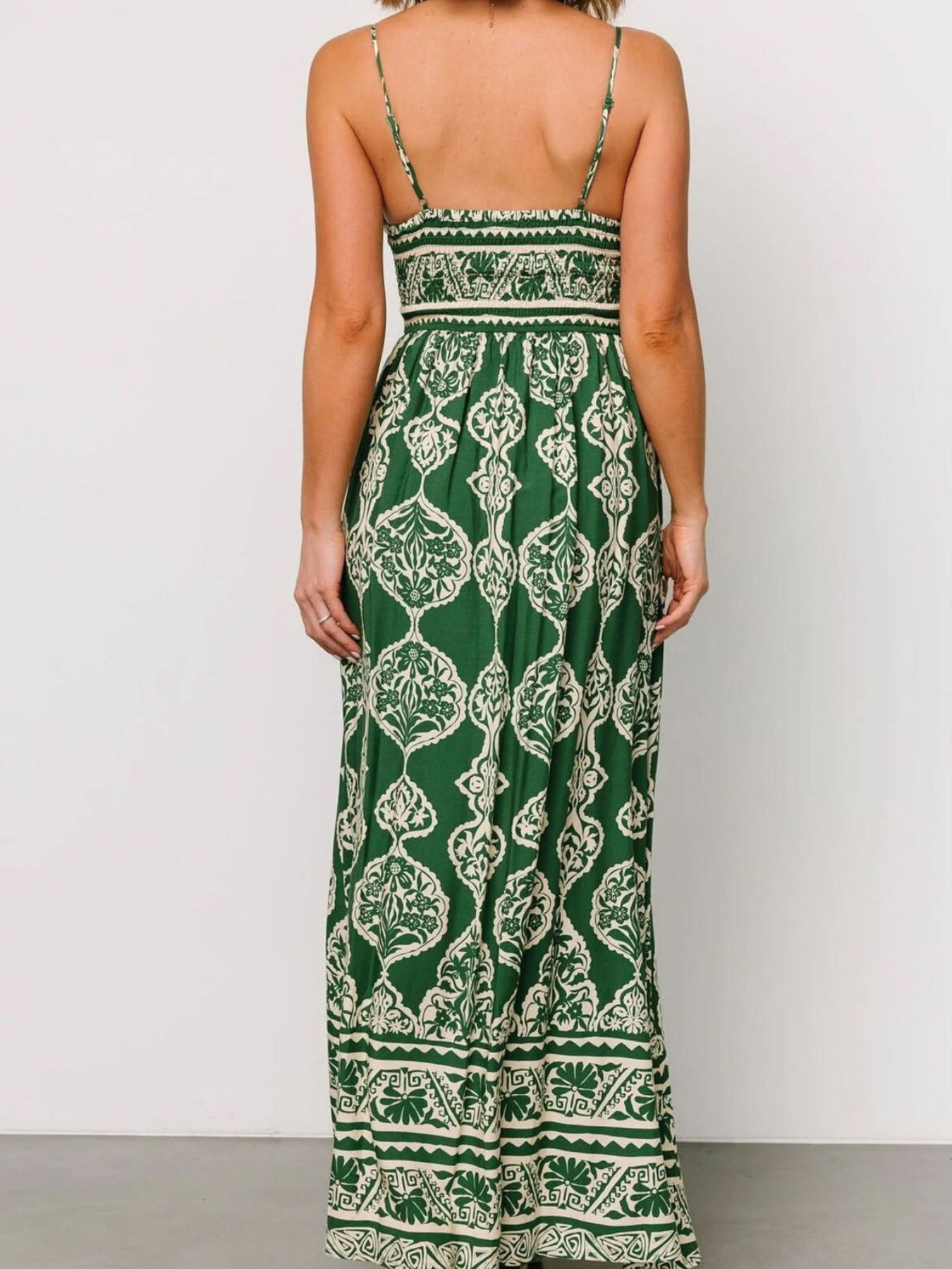 Printed V-Neck Maxi Cami Dress