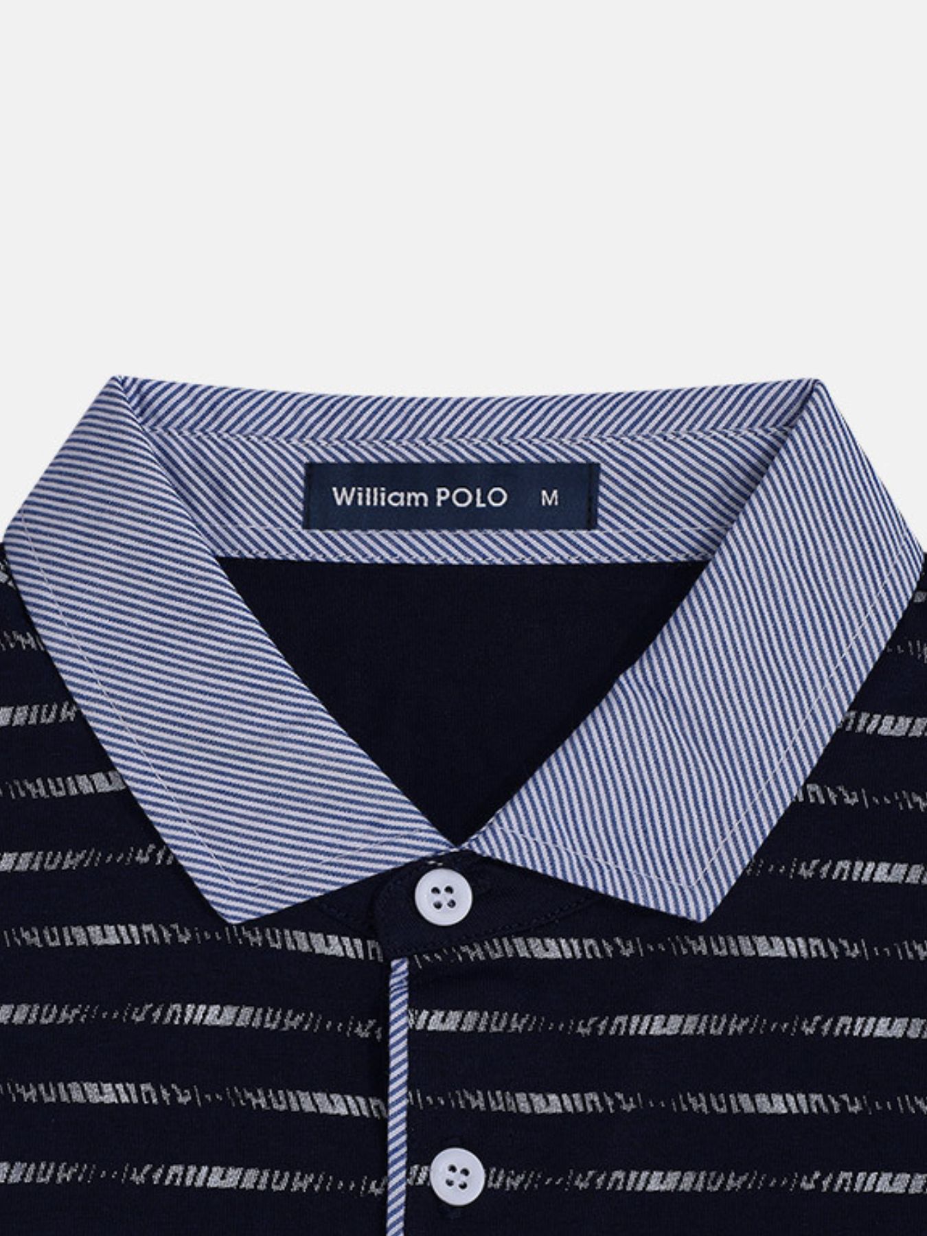 Men's Plus Size Classic Striped Polo Shirt with Contrast Collar