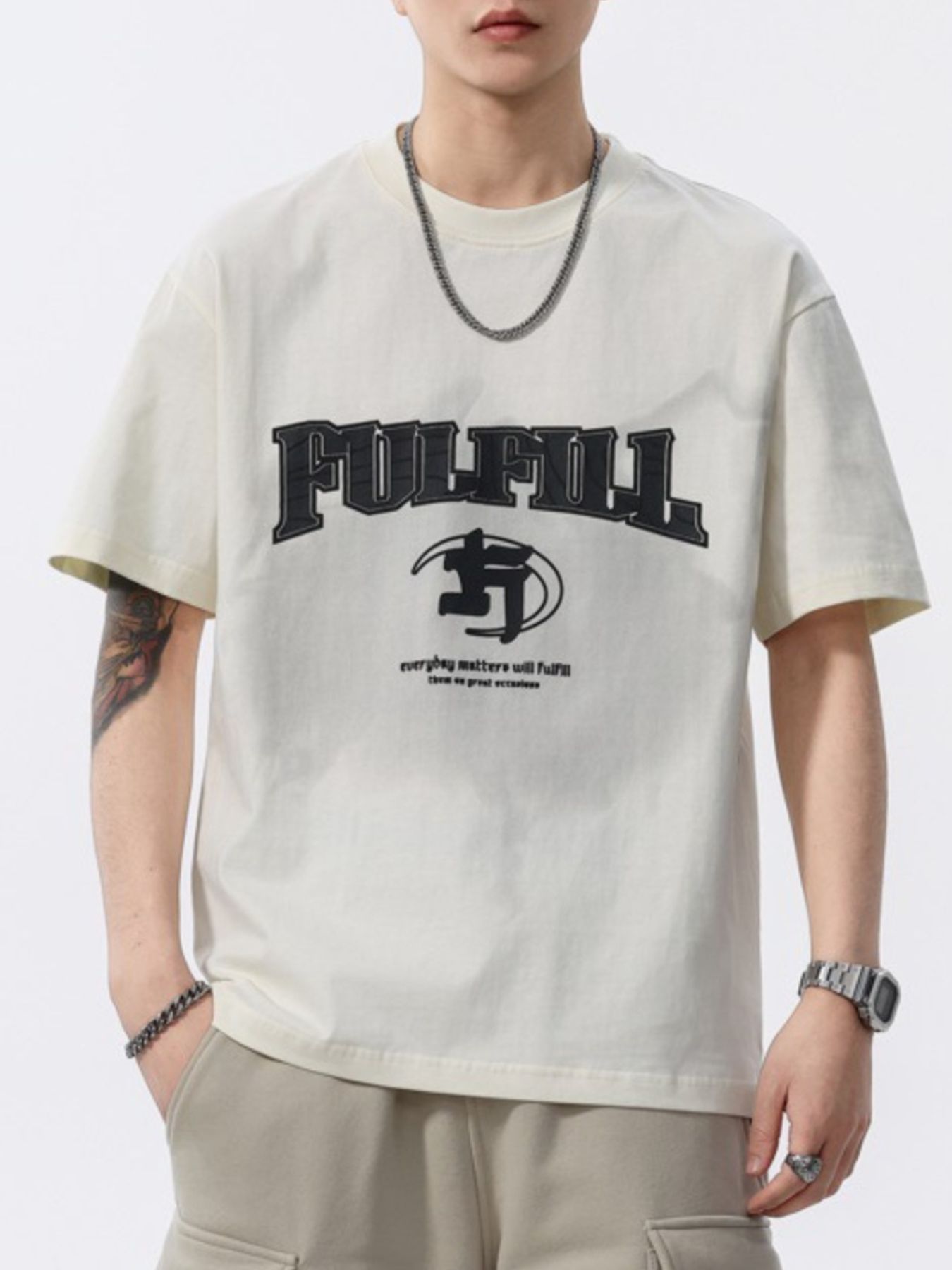 Men's Full Size Round Neck Short Sleeve T-Shirt Plus Size