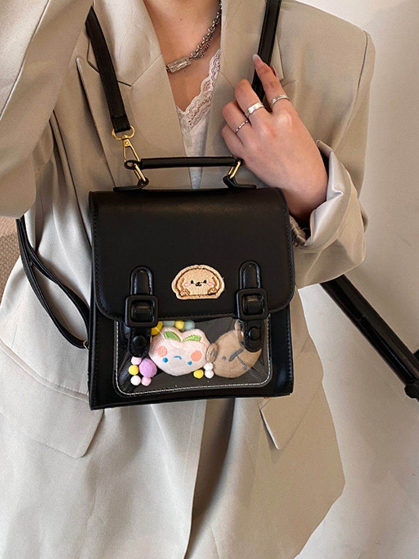 Cartoon Patch Decor Backpack Bag 3