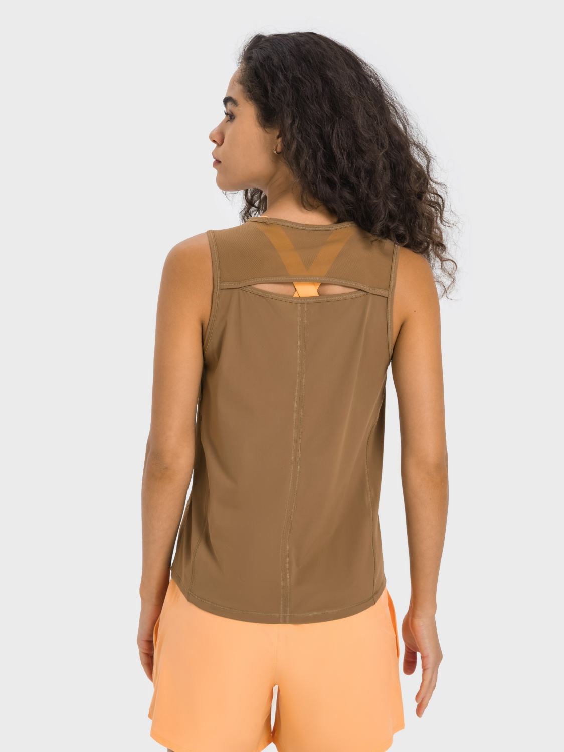Cutout Back Round Neck Active Tank