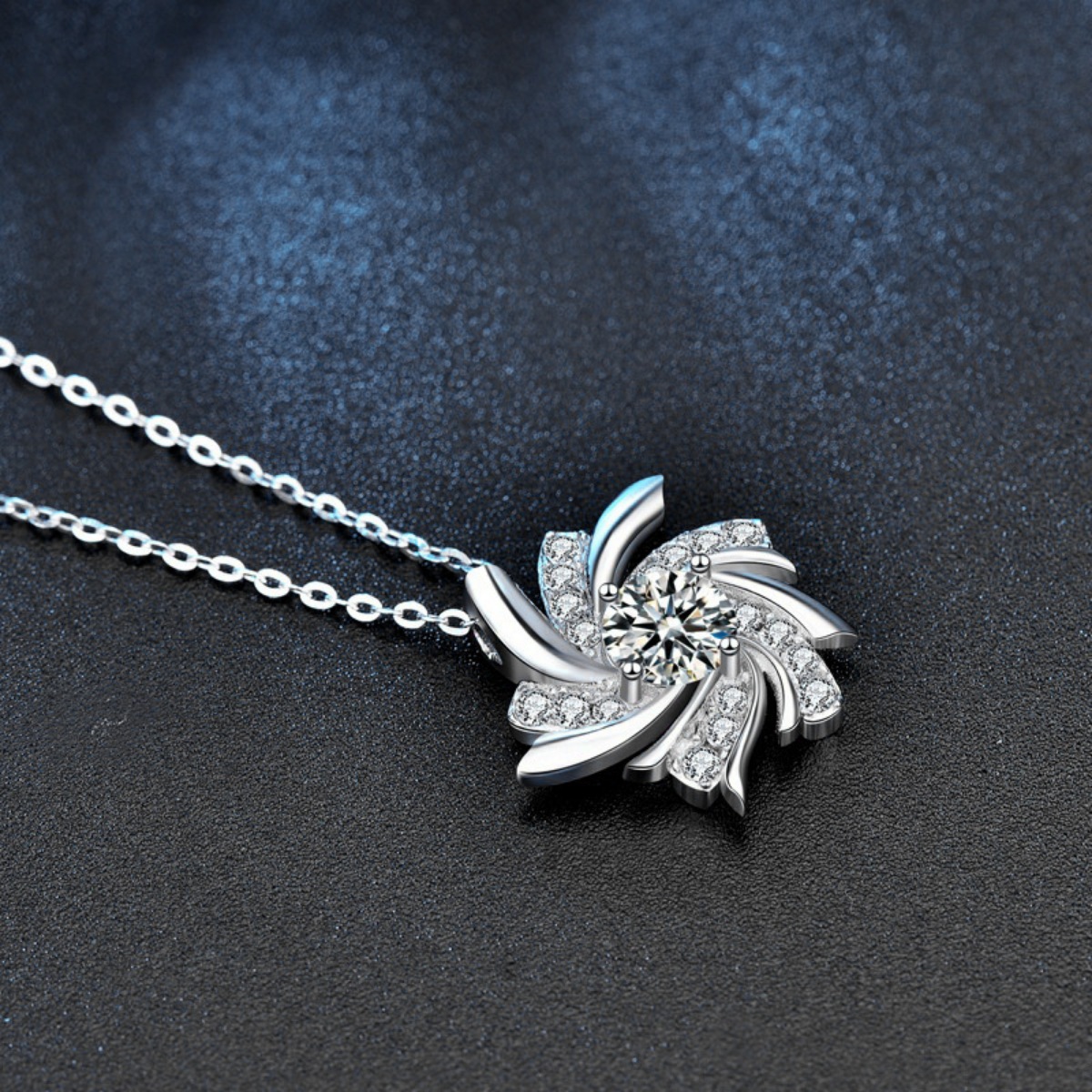 925 Sterling Silver Moissanite Pendant Necklace