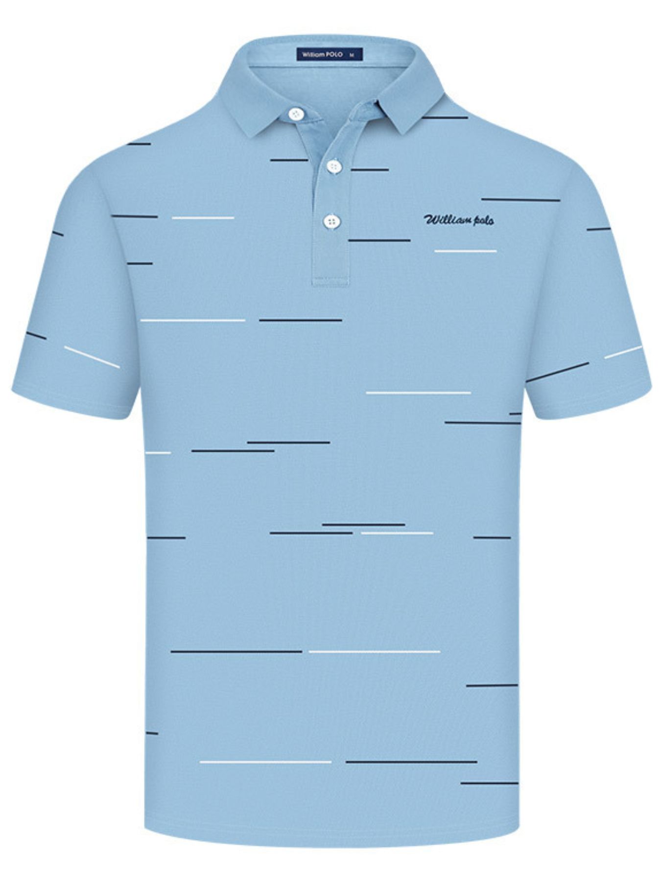 Men's Short Sleeve Collared Neck Striped Polo