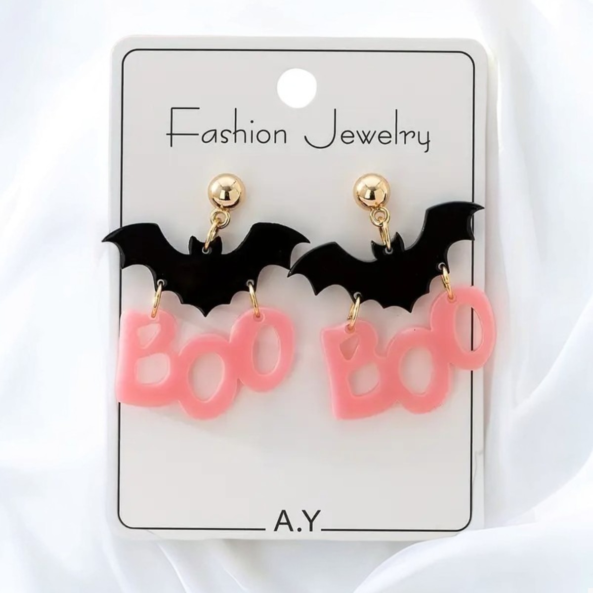 Halloween Bat Boo Dangle Earrings