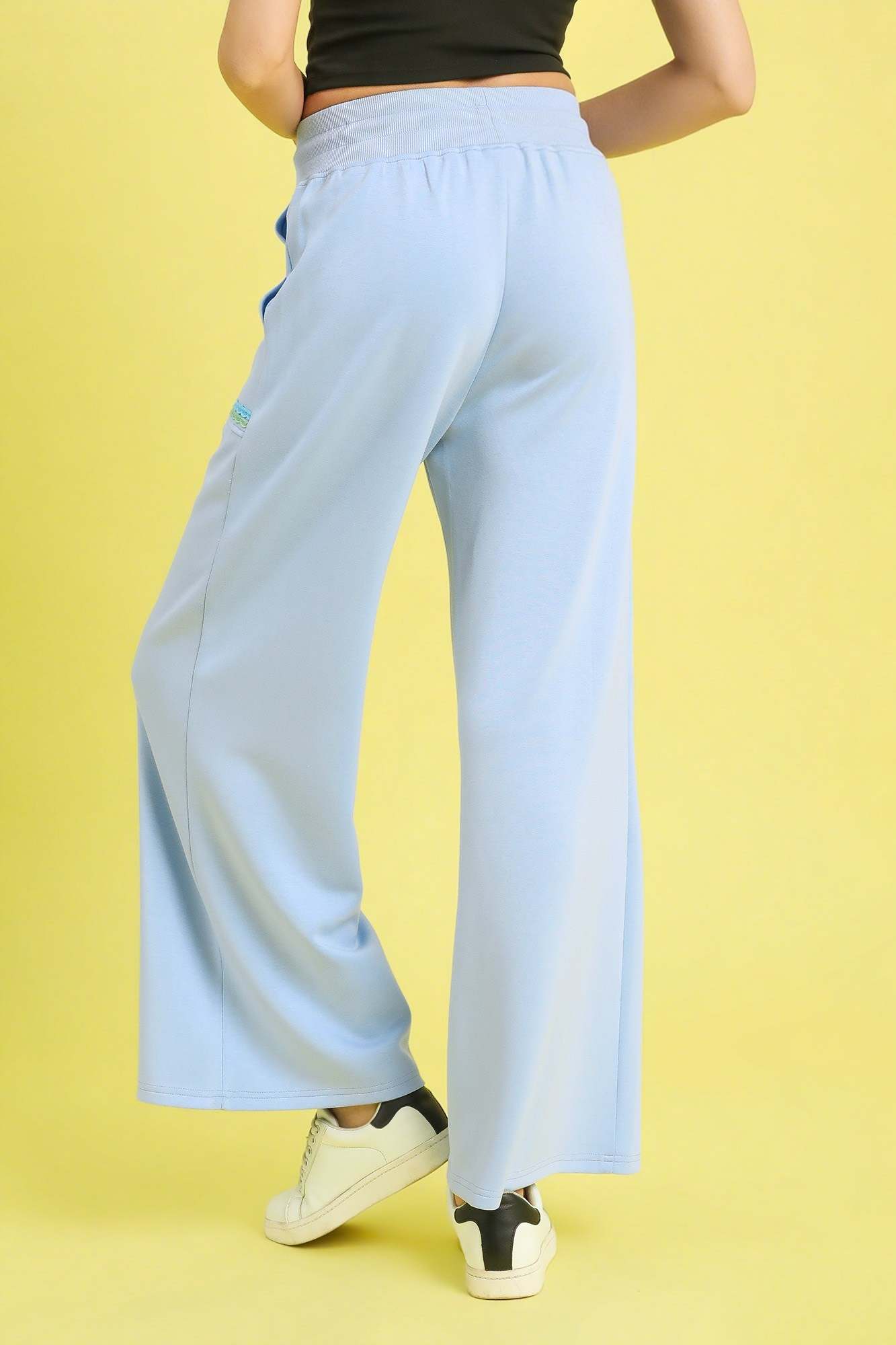 Umgee Drawstring Wide Leg Pants with Scallop Trim Detail