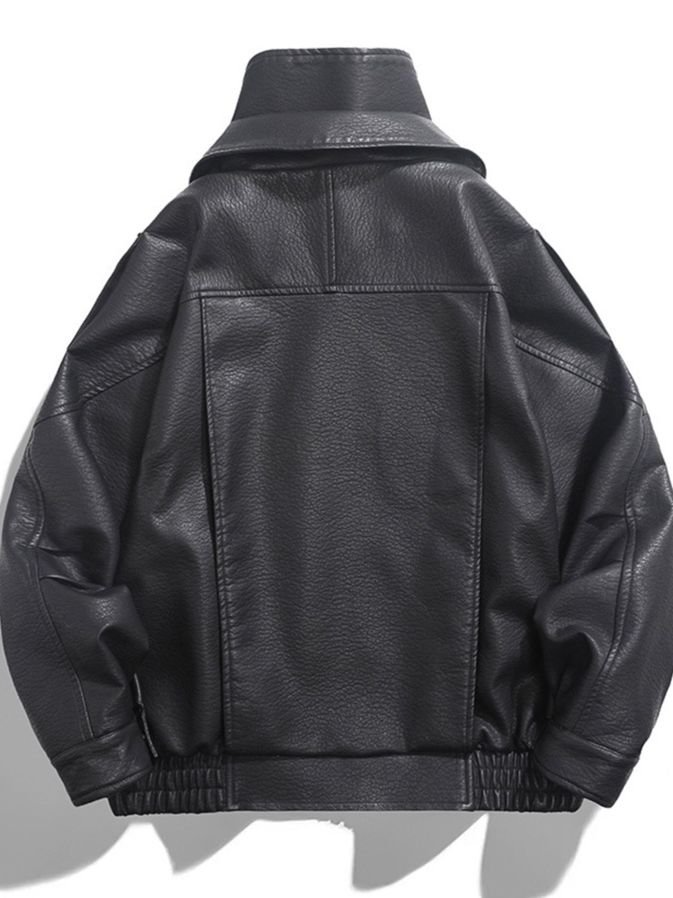 Men's Zip Up Leather Moto Jacket