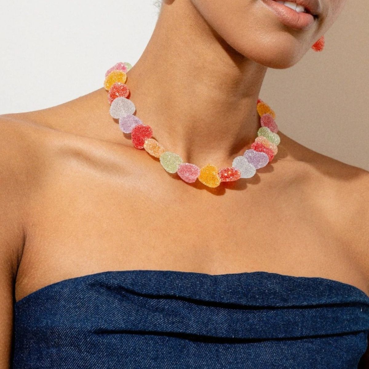 Colorful Resin Heart Necklace