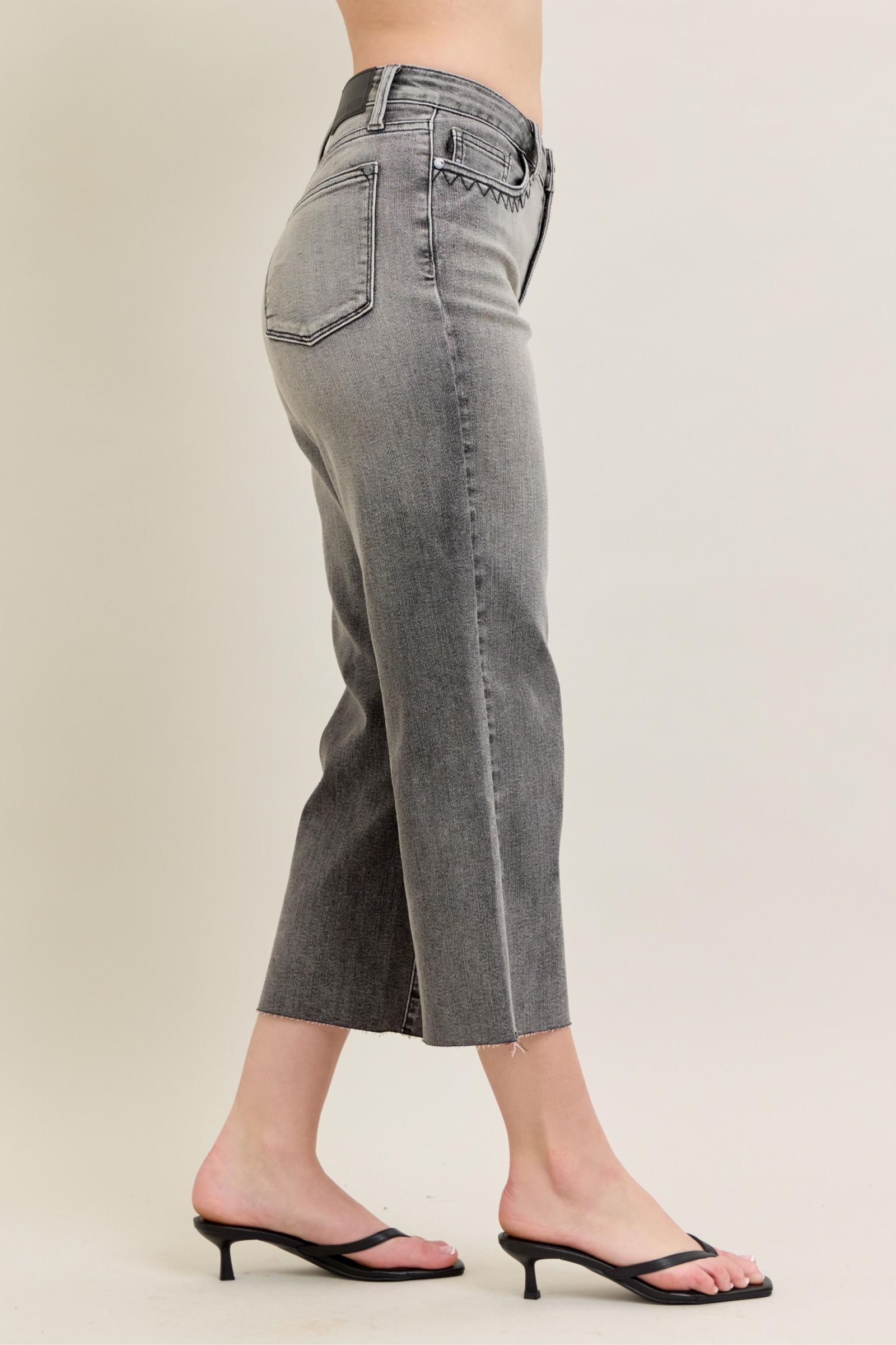 Full Size Wide Leg Capris Jeans Plus Size