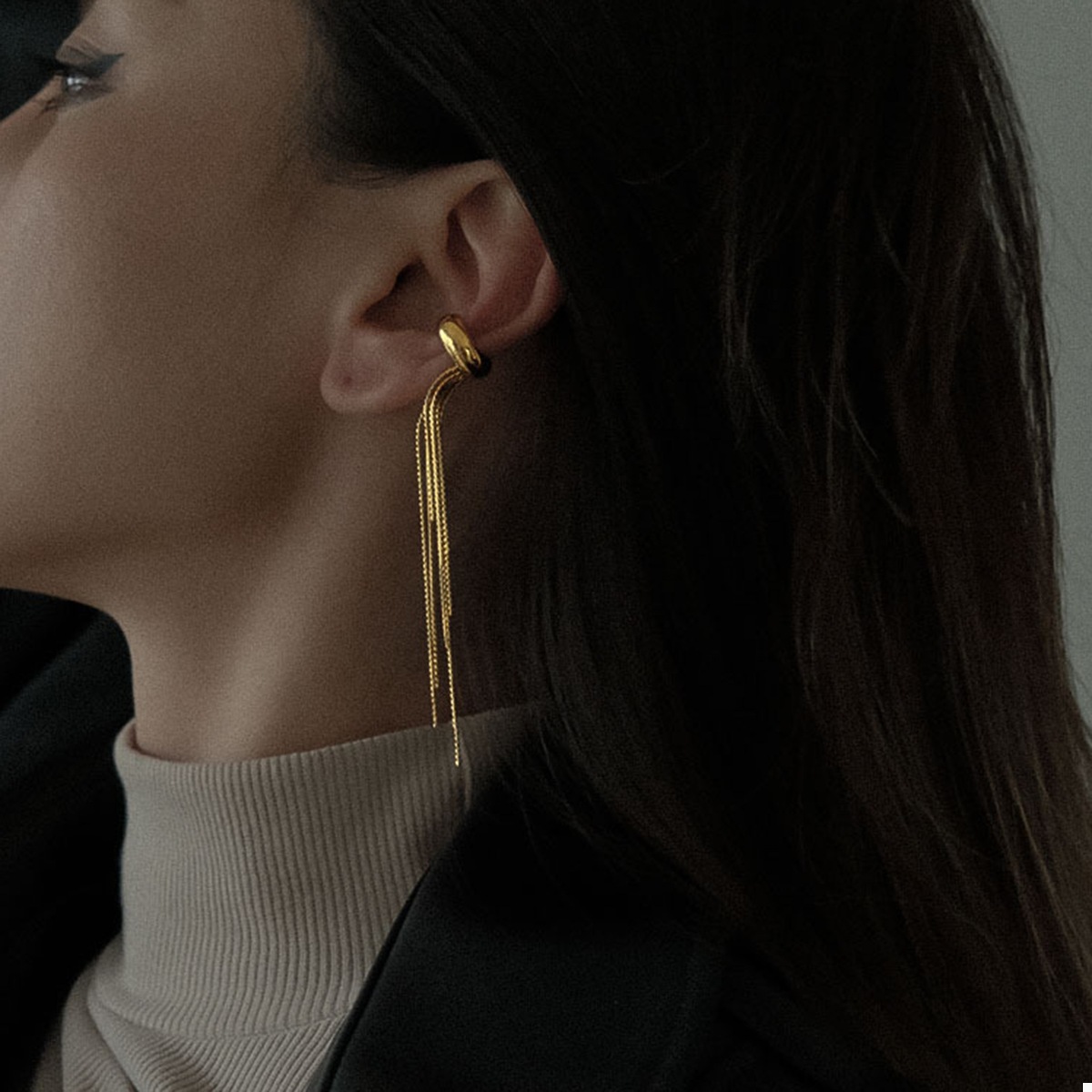 18K Gold-Plated Chain Fringe Earrings