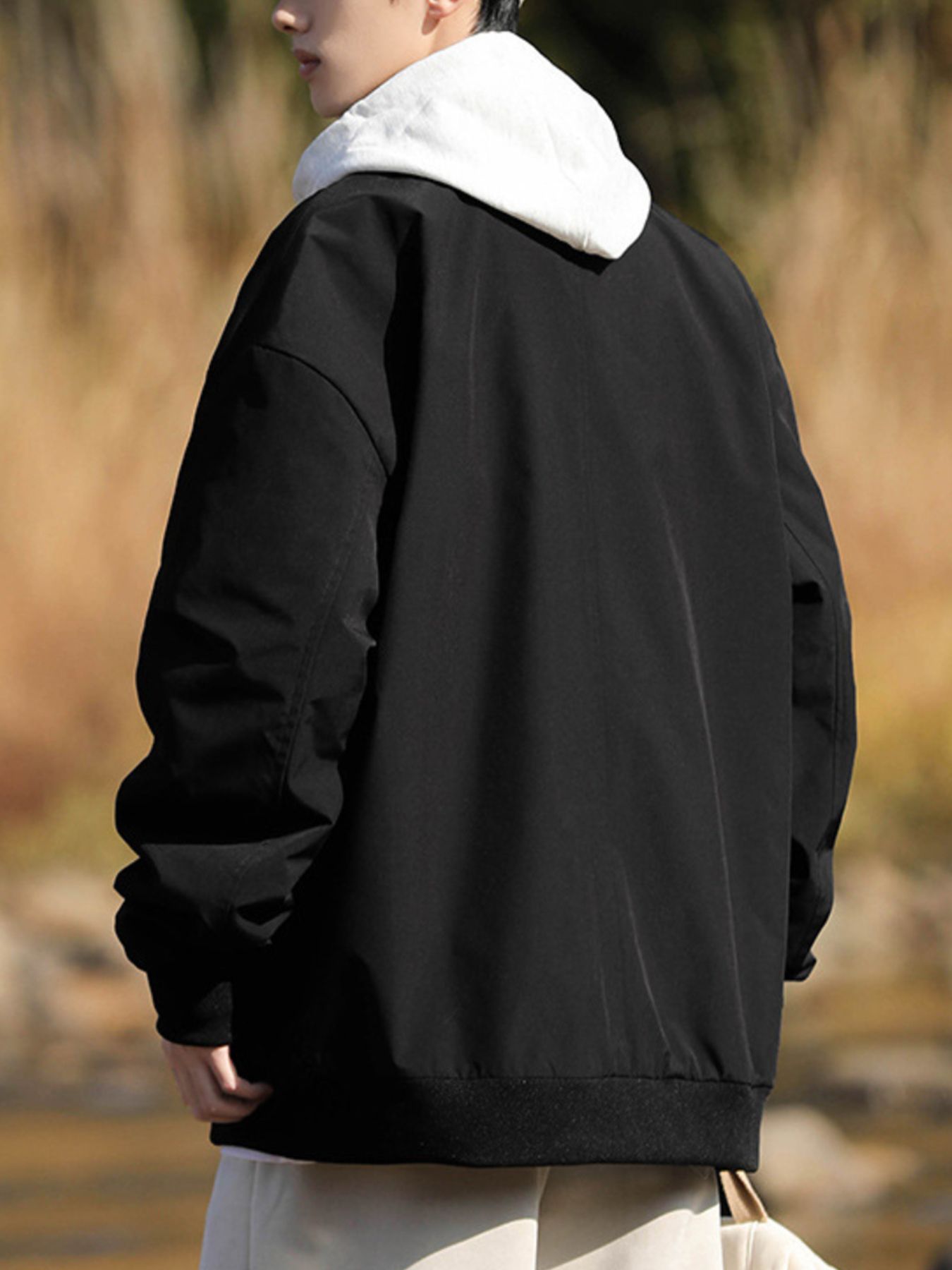 Men's Plus Size Casual Loose Fit Zip Up Jacket