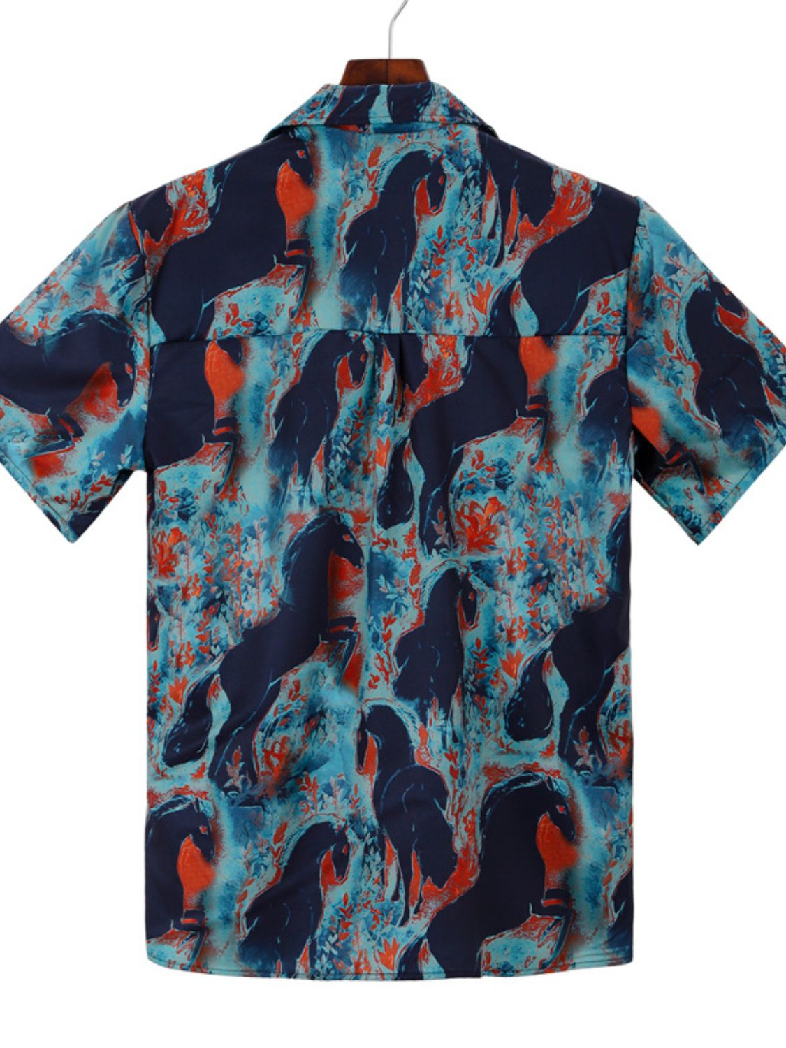 Men's Full Size Printed Button Up Short Sleeve Shirt Plus Size