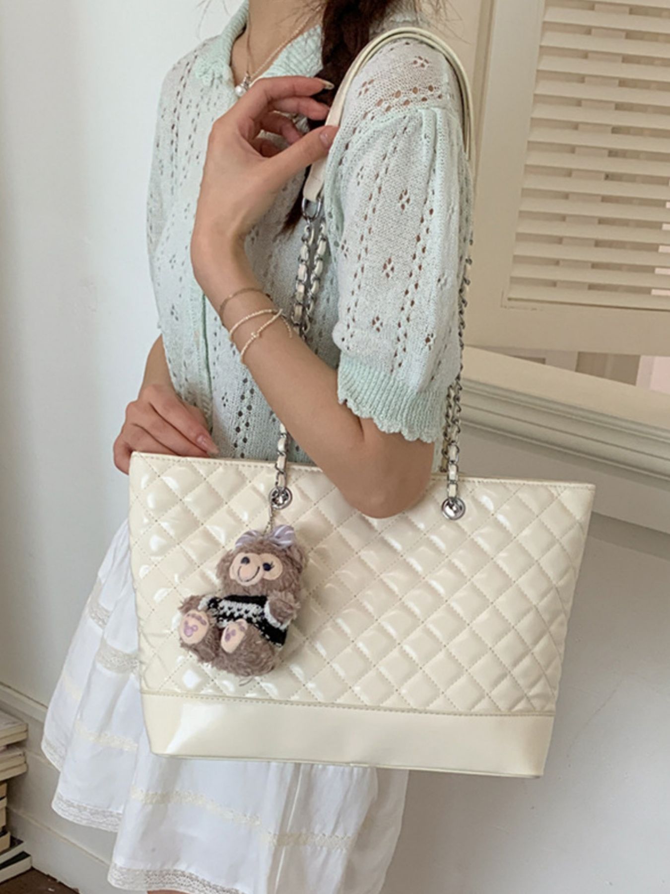 Quilted PU Leather Shoulder Bag 2