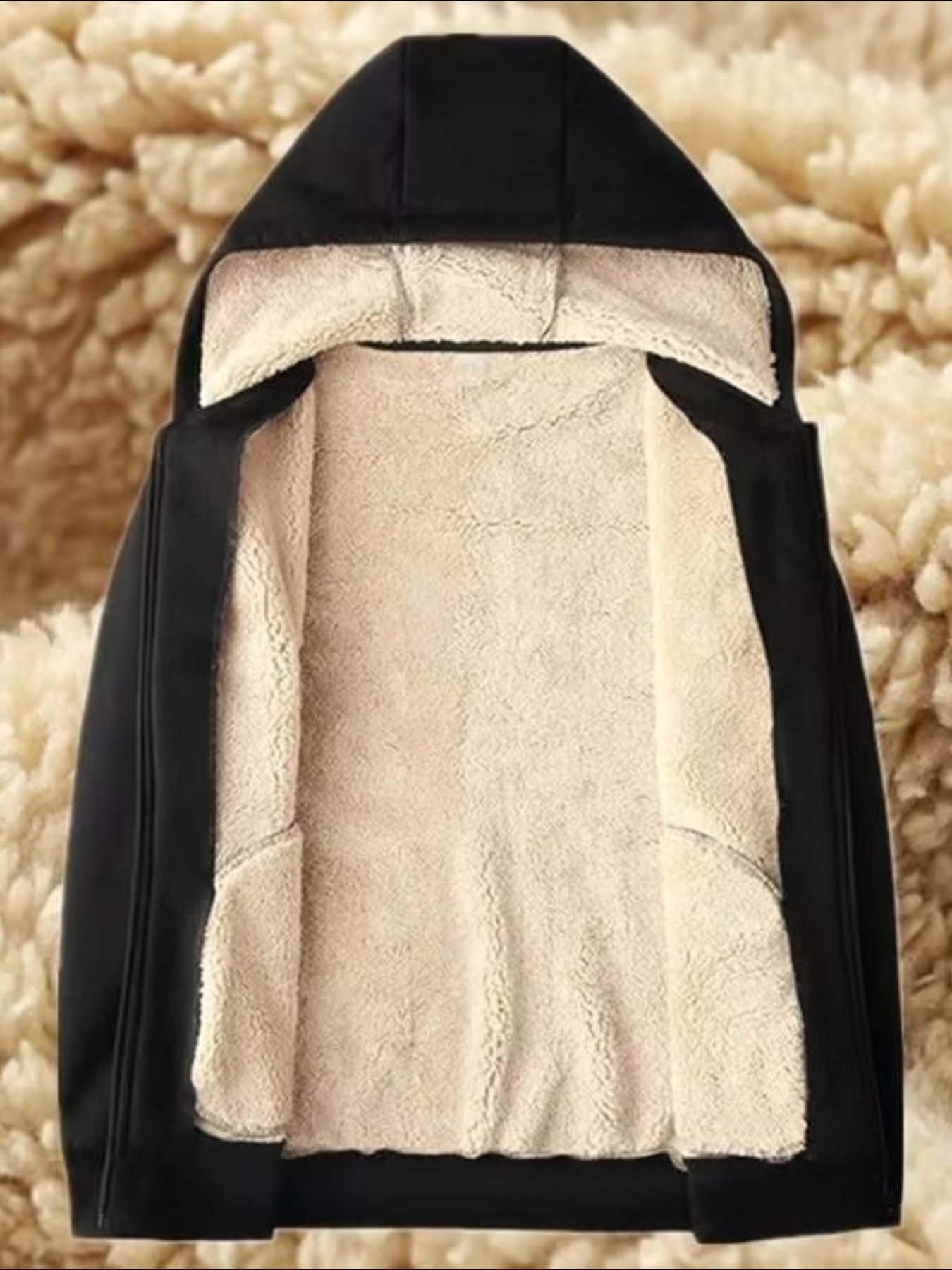 Men's Full Size Fleece Lined Zip-Up Hooded Outerwear Plus Size