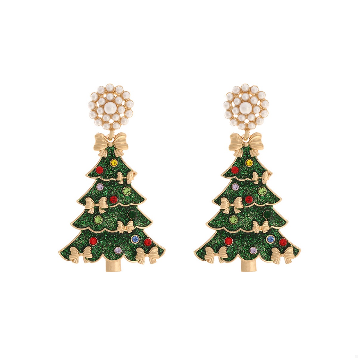 Christmas Tree Bow Earrings