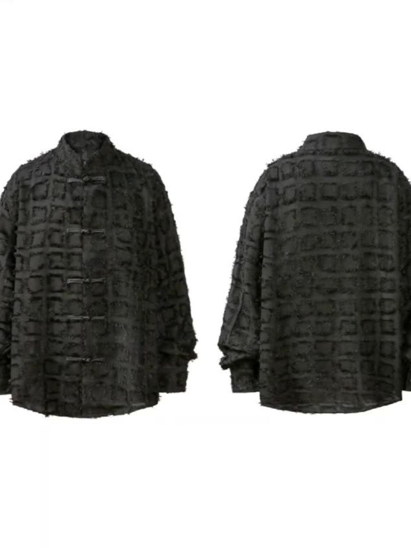 Men's Button Up Textured Oversized Shirt