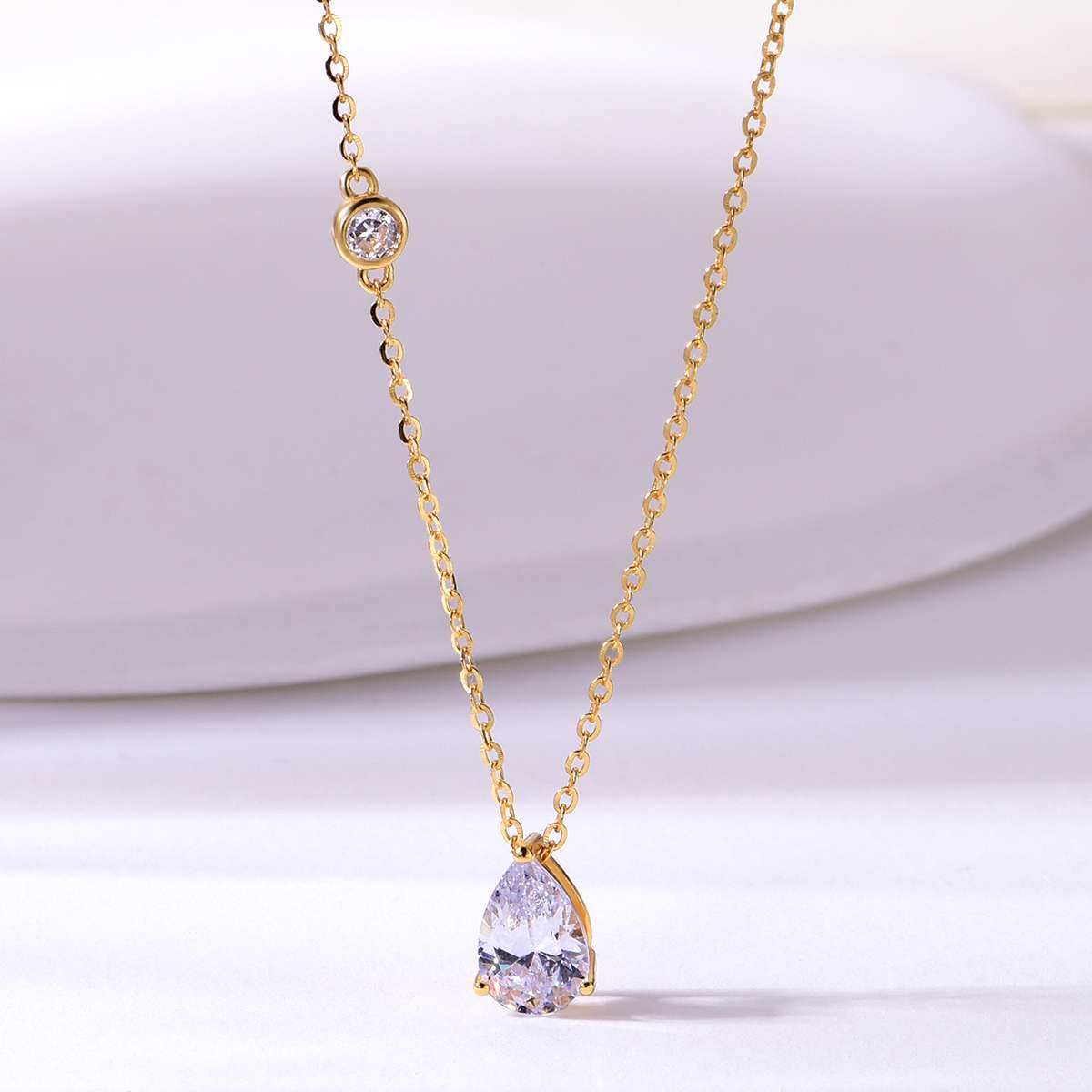 1.25 Carat Moissanite 925 Sterling Silver Teardrop Necklace