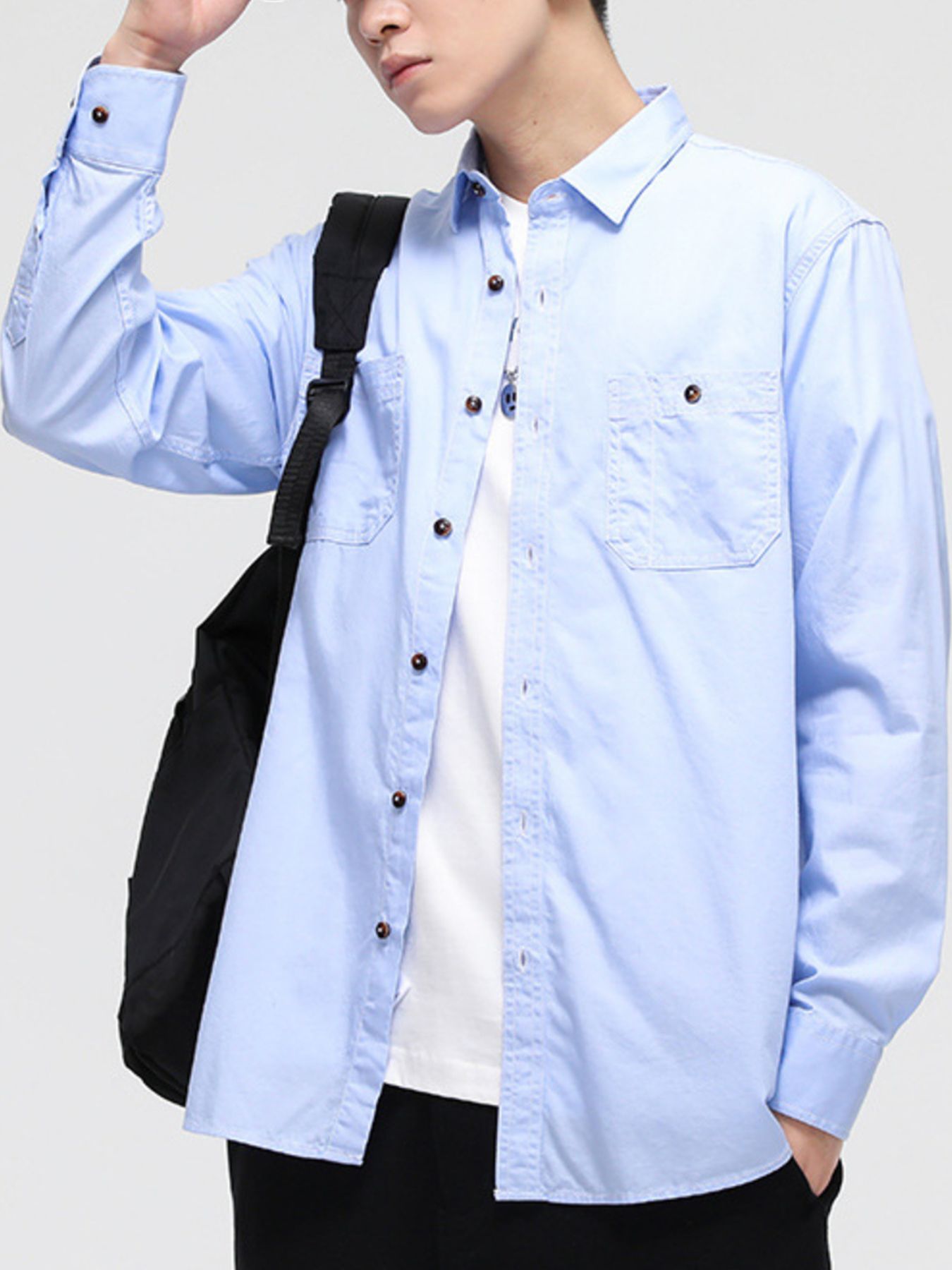 Men's Full Size Button Up Long Sleeve Shirt Plus Size