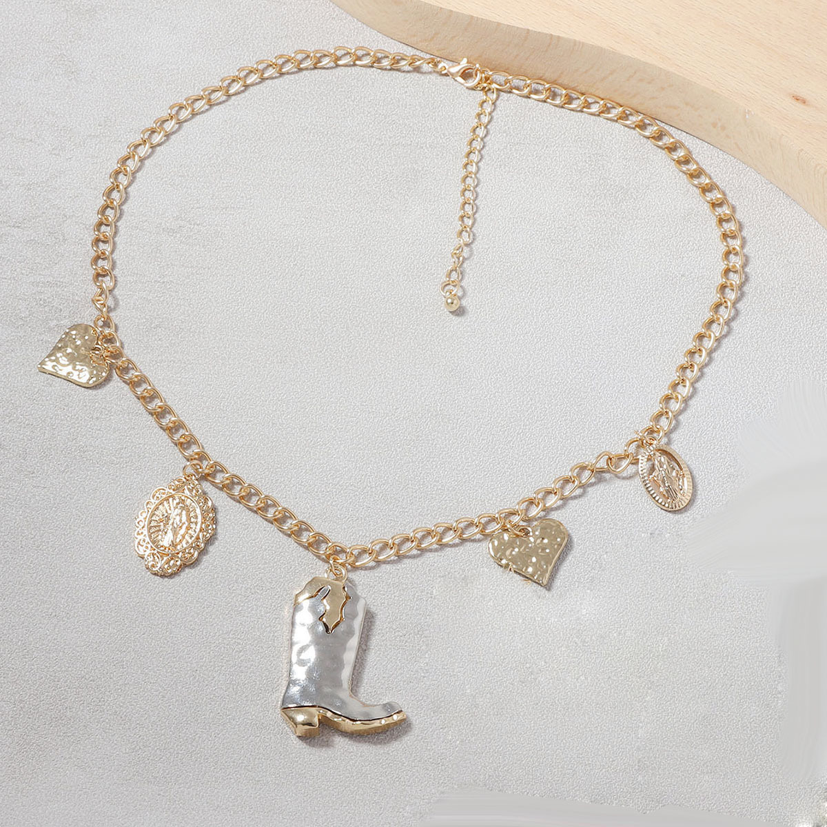 18K Gold-Plated Boots Charm Necklace