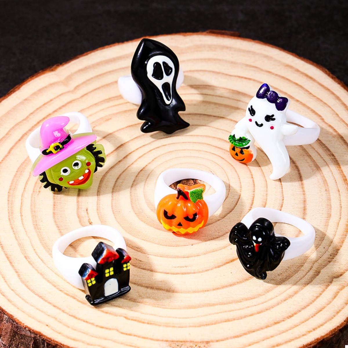 6 Piece Halloween Themed Rings