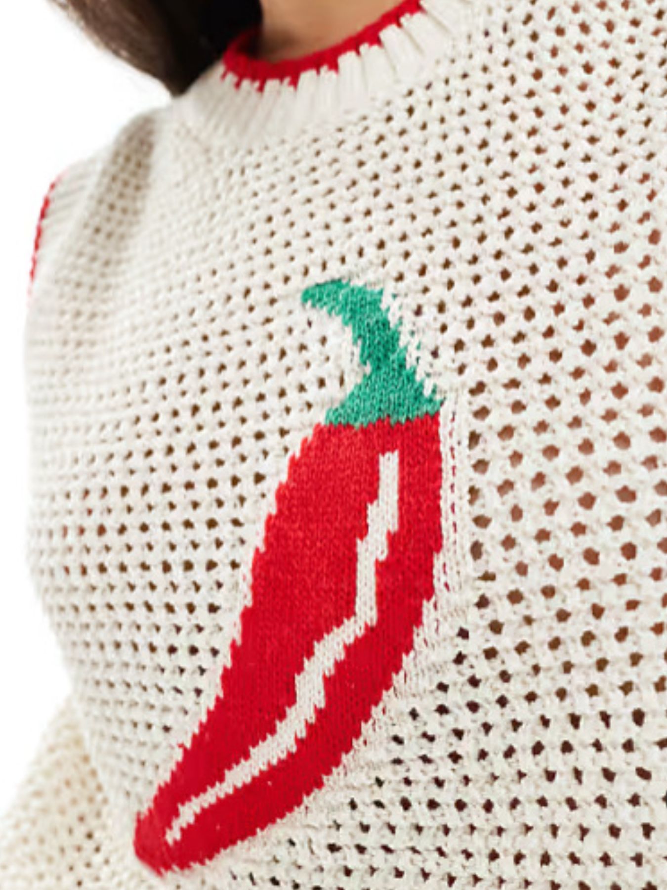 Chili Pepper Crochet Knit Tank Top