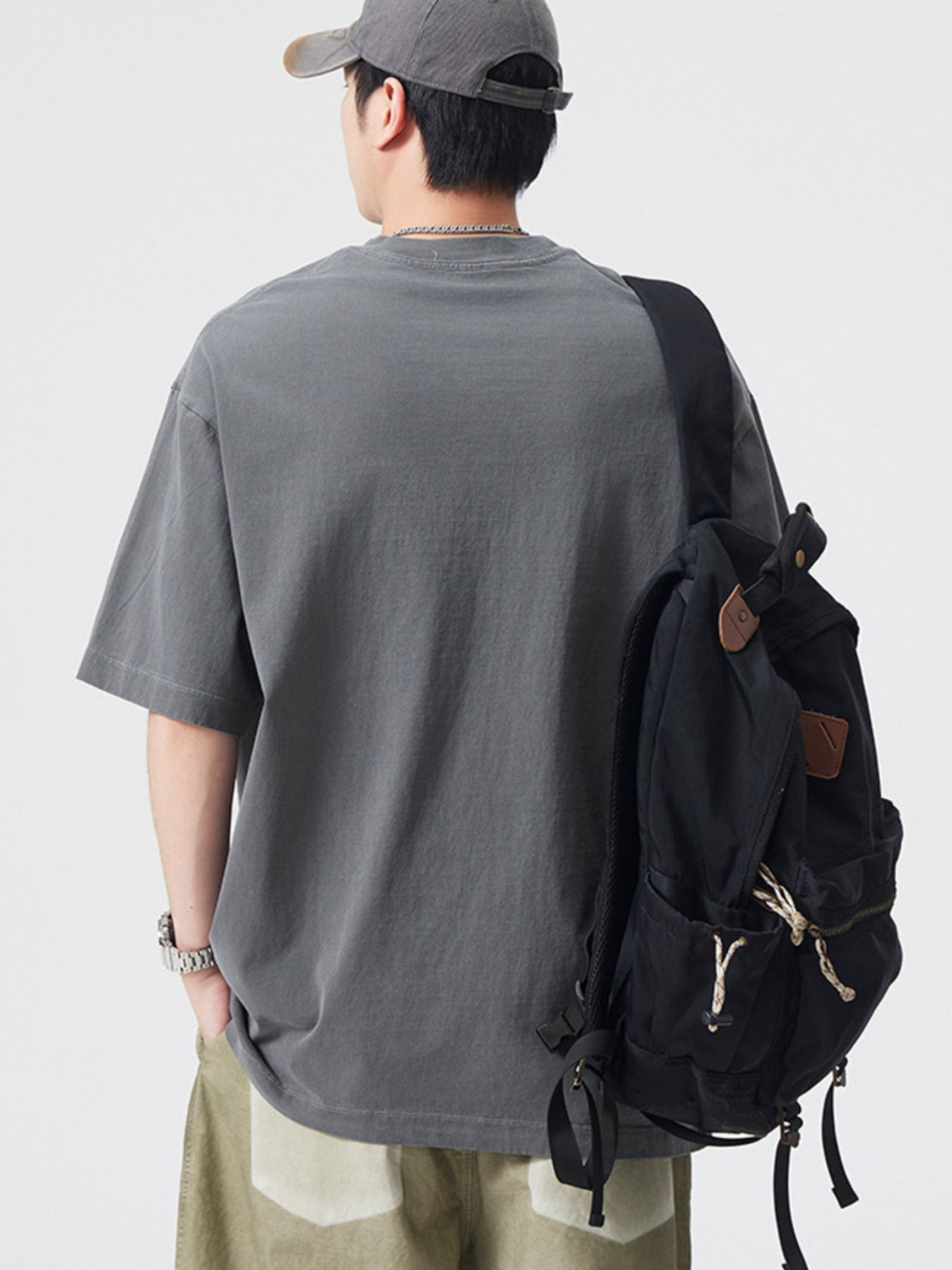 Men's Plus Size Letter Round Neck Short Sleeve T-Shirt