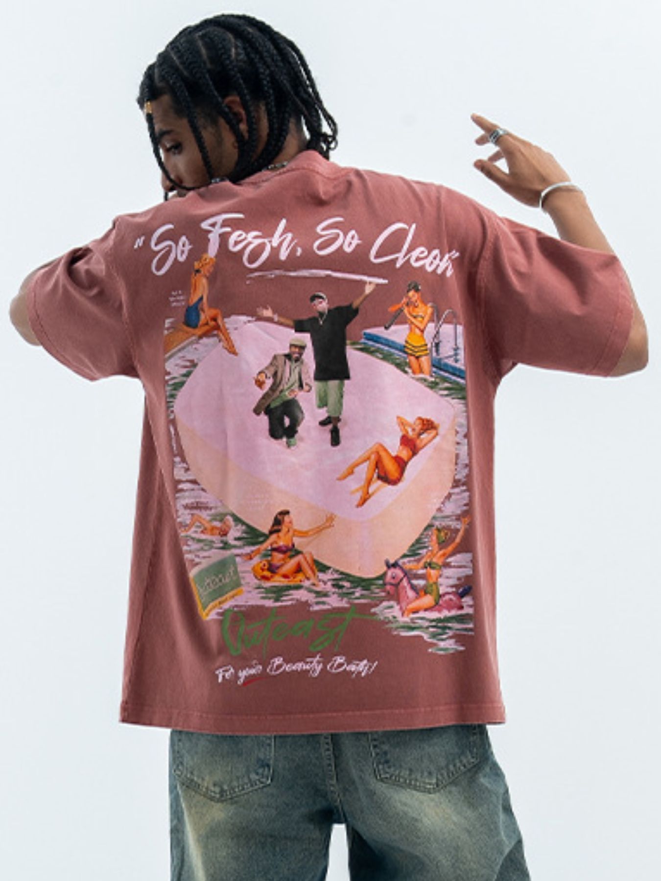 Men's Washed Graphic Oversized T-Shirt