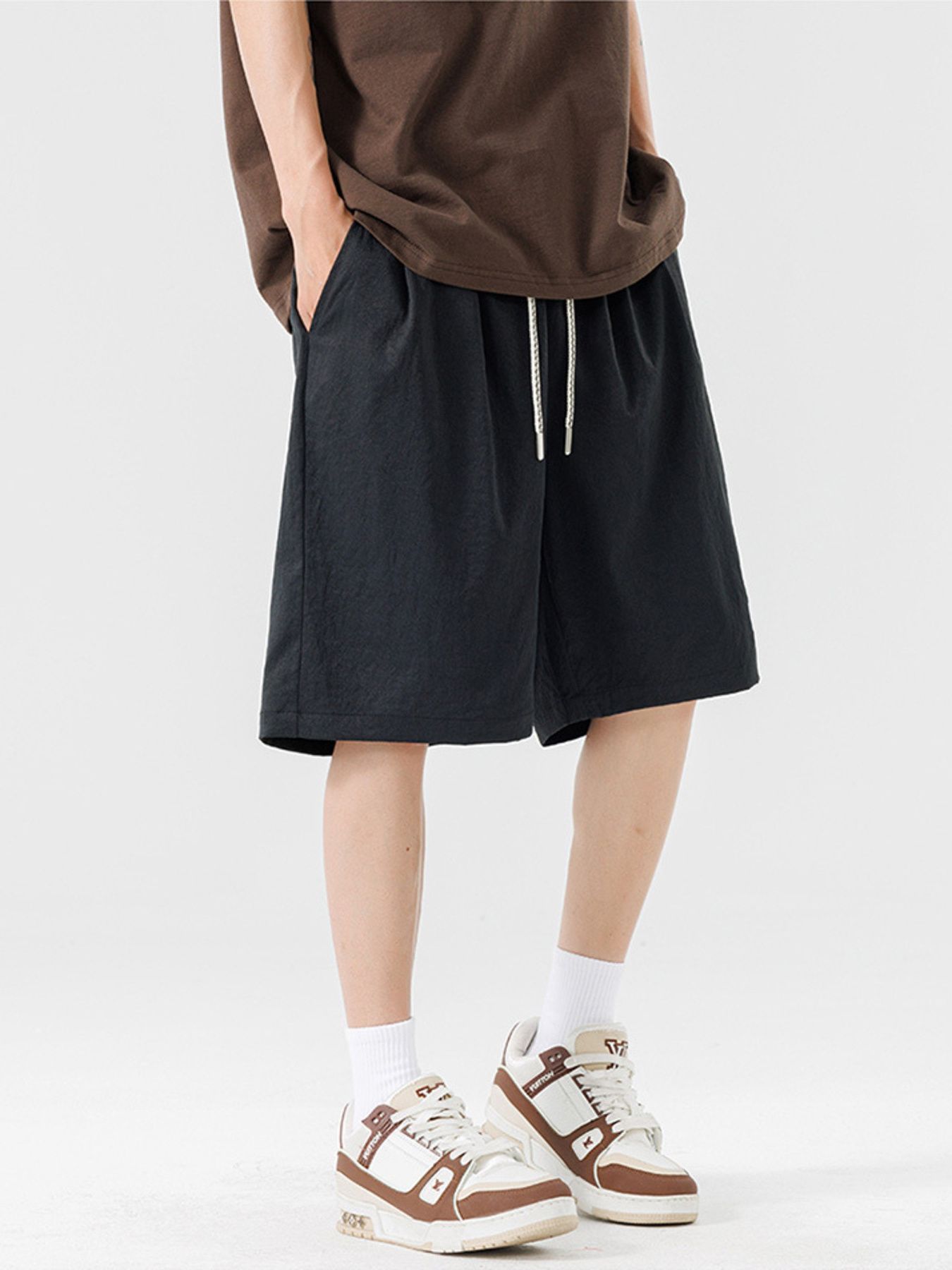 Men's Plus Size Casual Drawstring Basketball Shorts