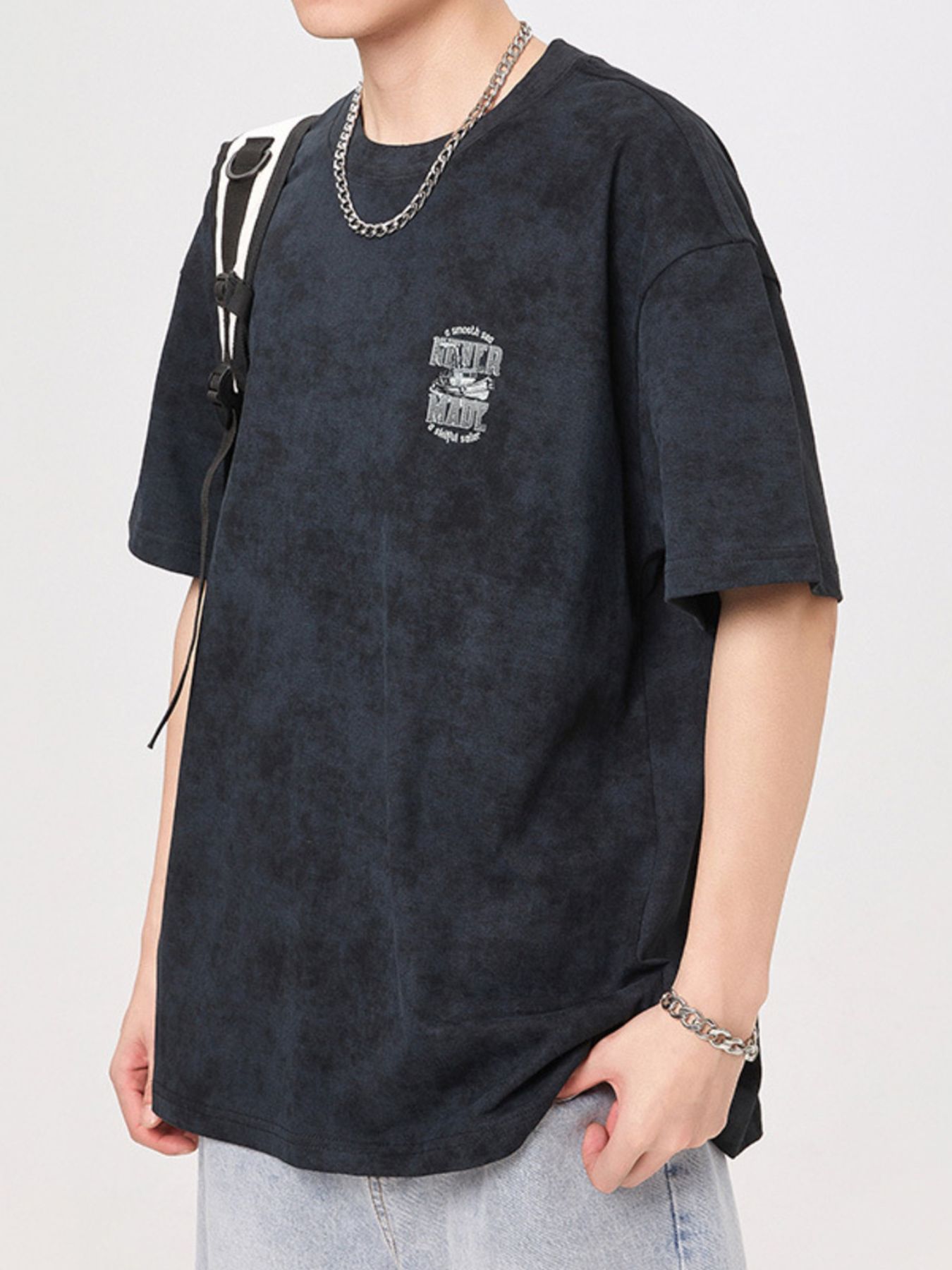 Men's Plus Size Round Neck Half Sleeve T-Shirt