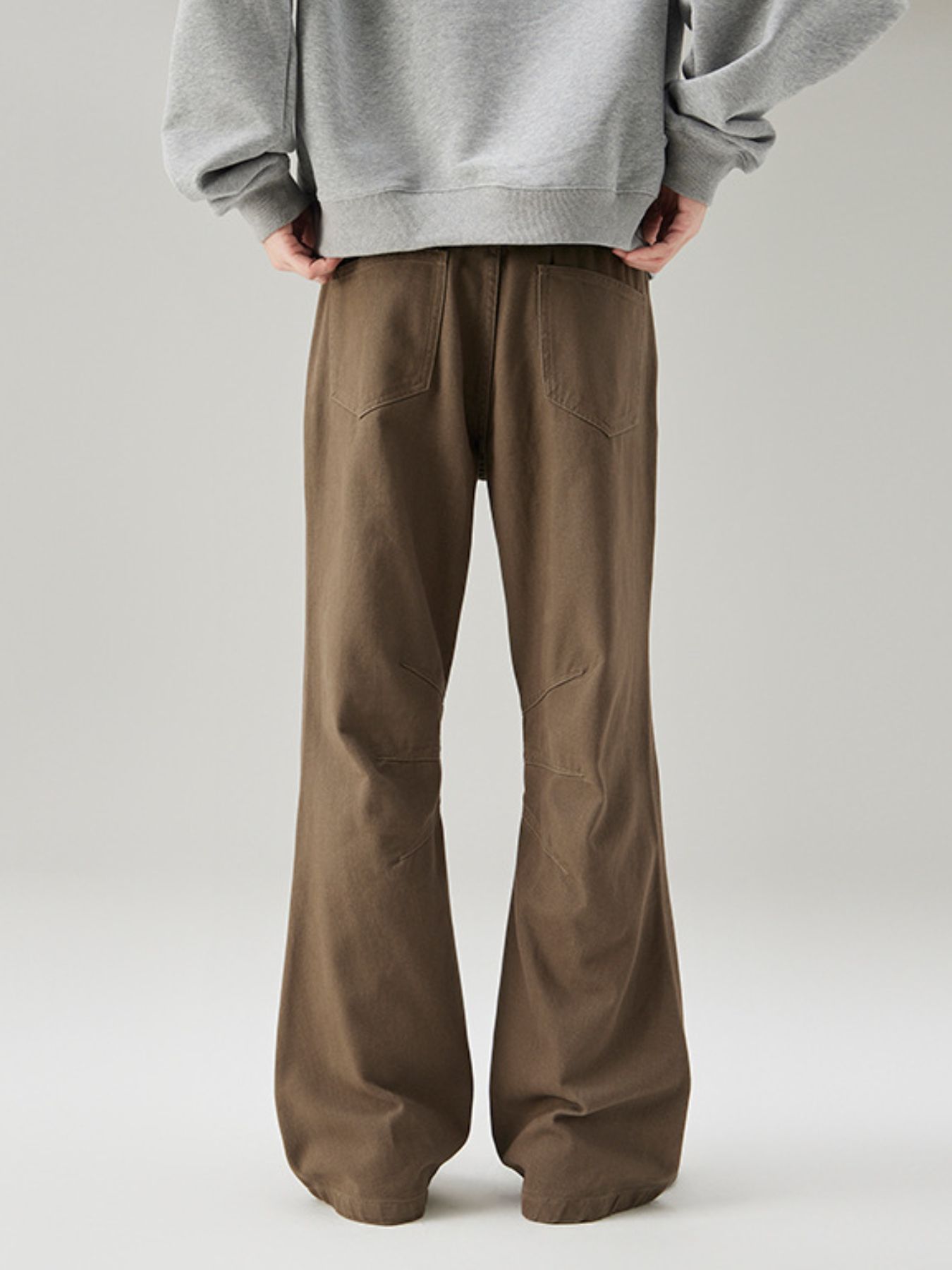 Men's High Waist Ruched Bootcut Baggy Pants