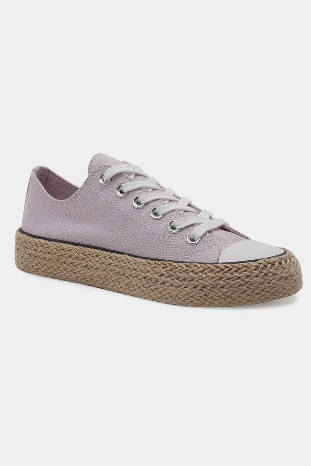 Lace Up Woven Espadrille Sole Sneakers