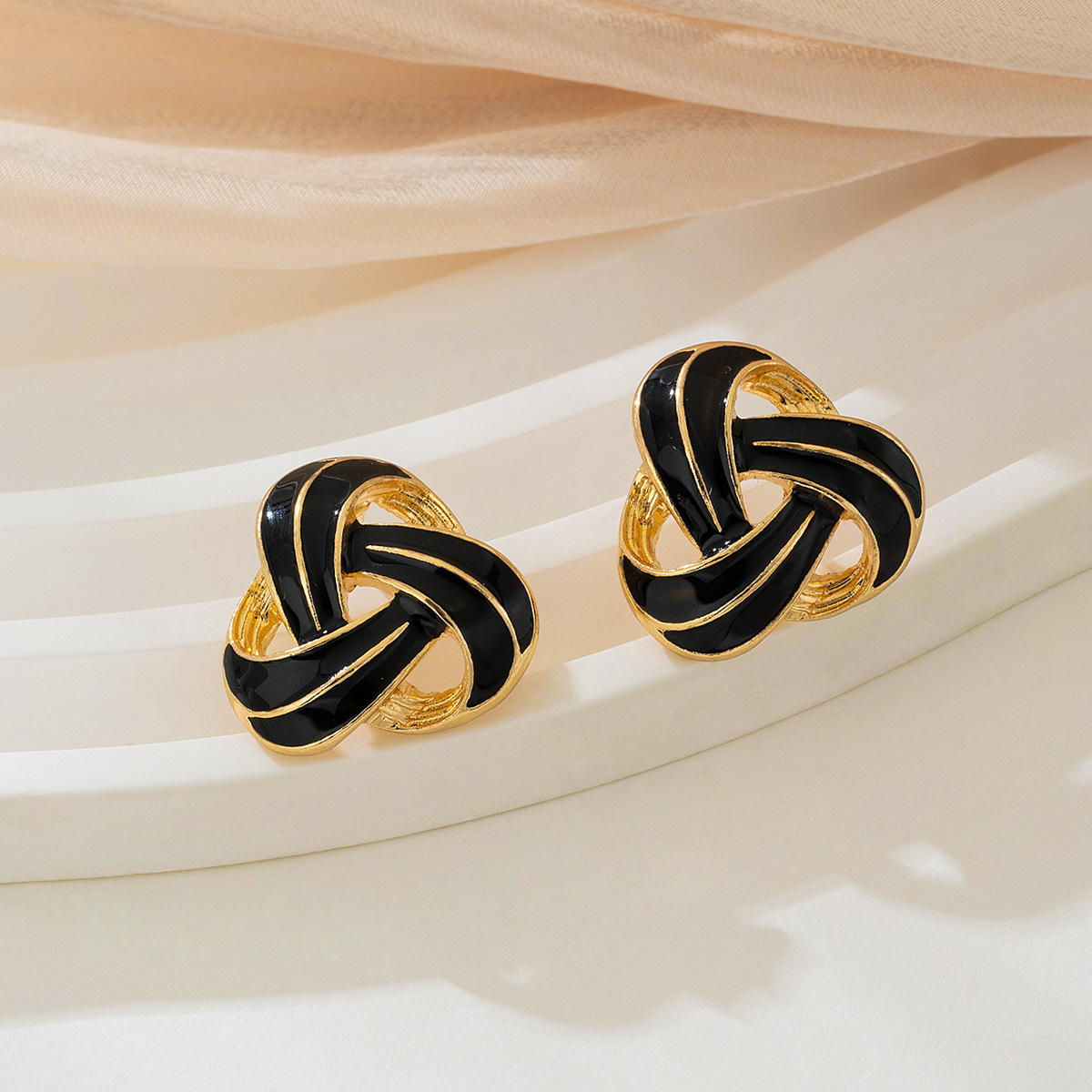 Twisted Knot Geometric Stud Earrings