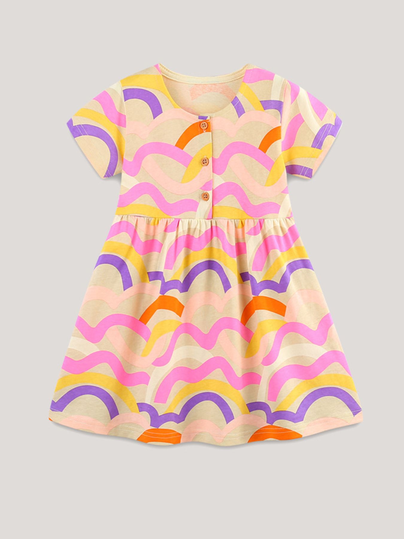Children's Printed Button Front Dress 2