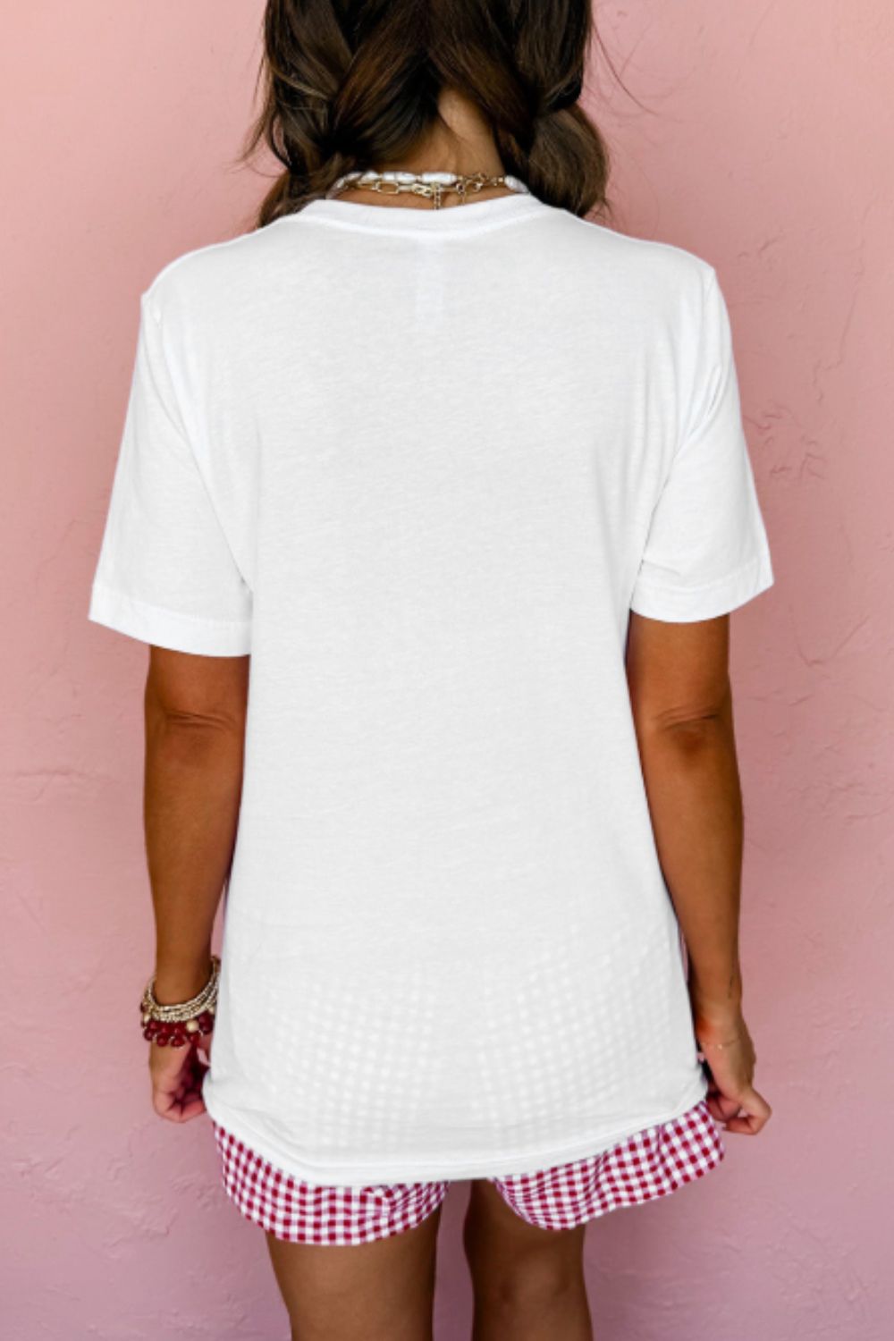 Letter Graphic Round Neck Short Sleeve T-Shirt