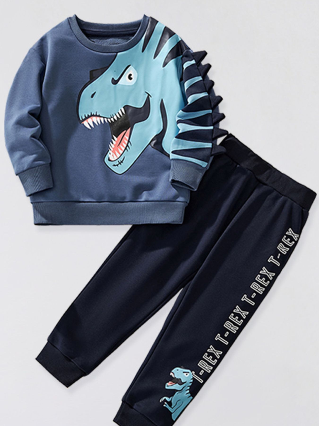 Children's Dinosaur Print Long Sleeve Sweatshirt & Pants Set
