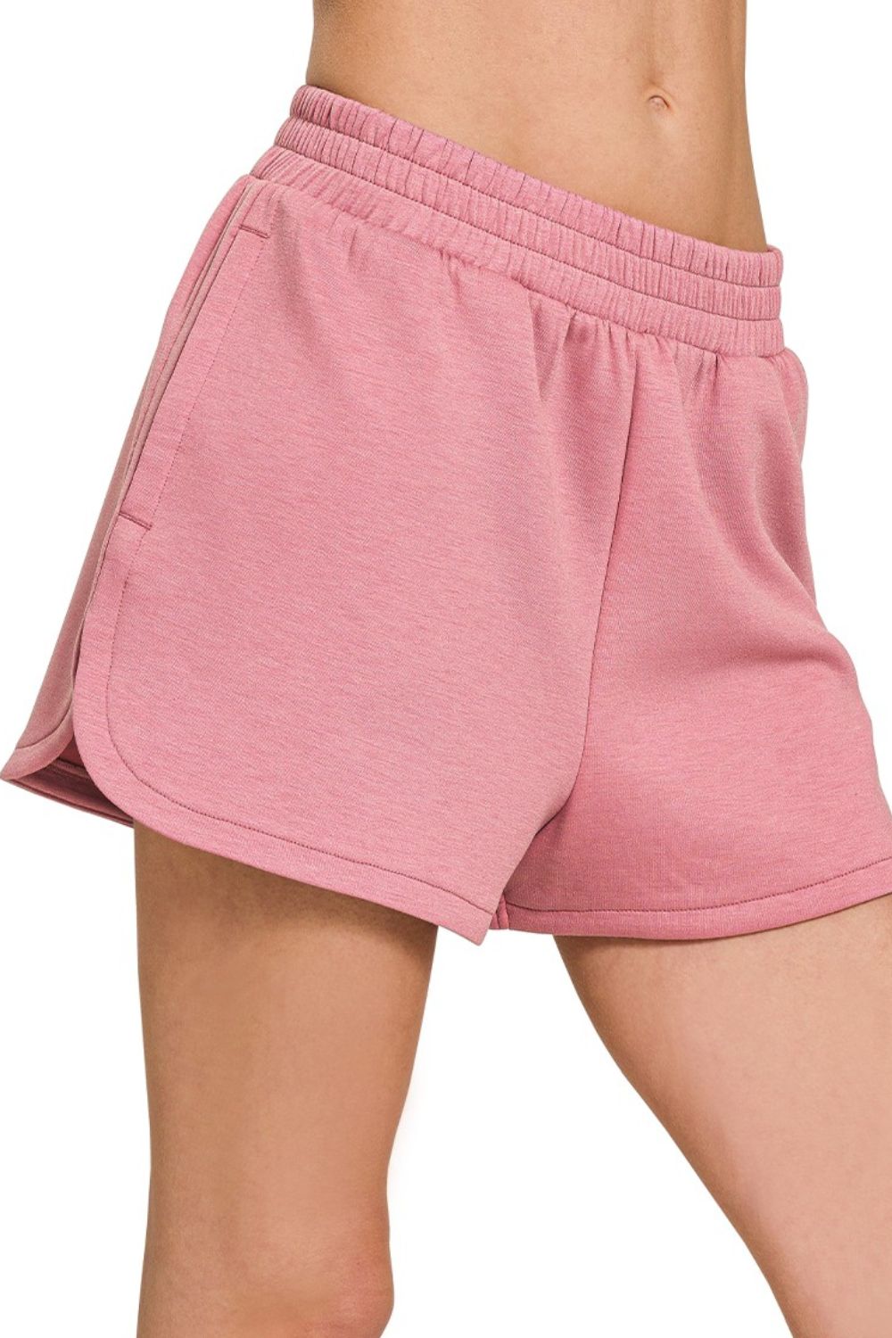 Scuba Elastic Waistband Dolphin Shorts