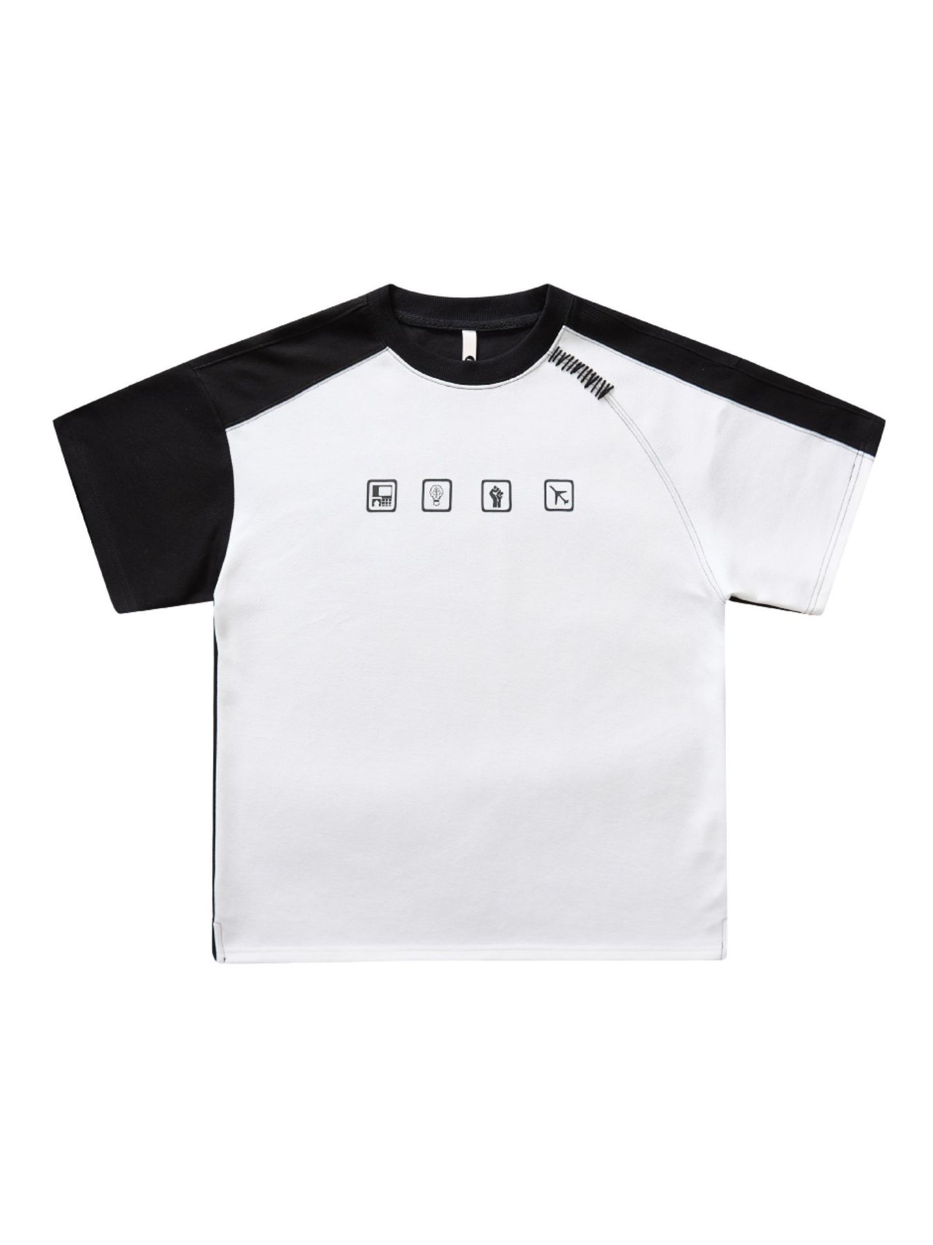 Men's Full Size Contrast Sleeve Casual T-Shirt Plus Size