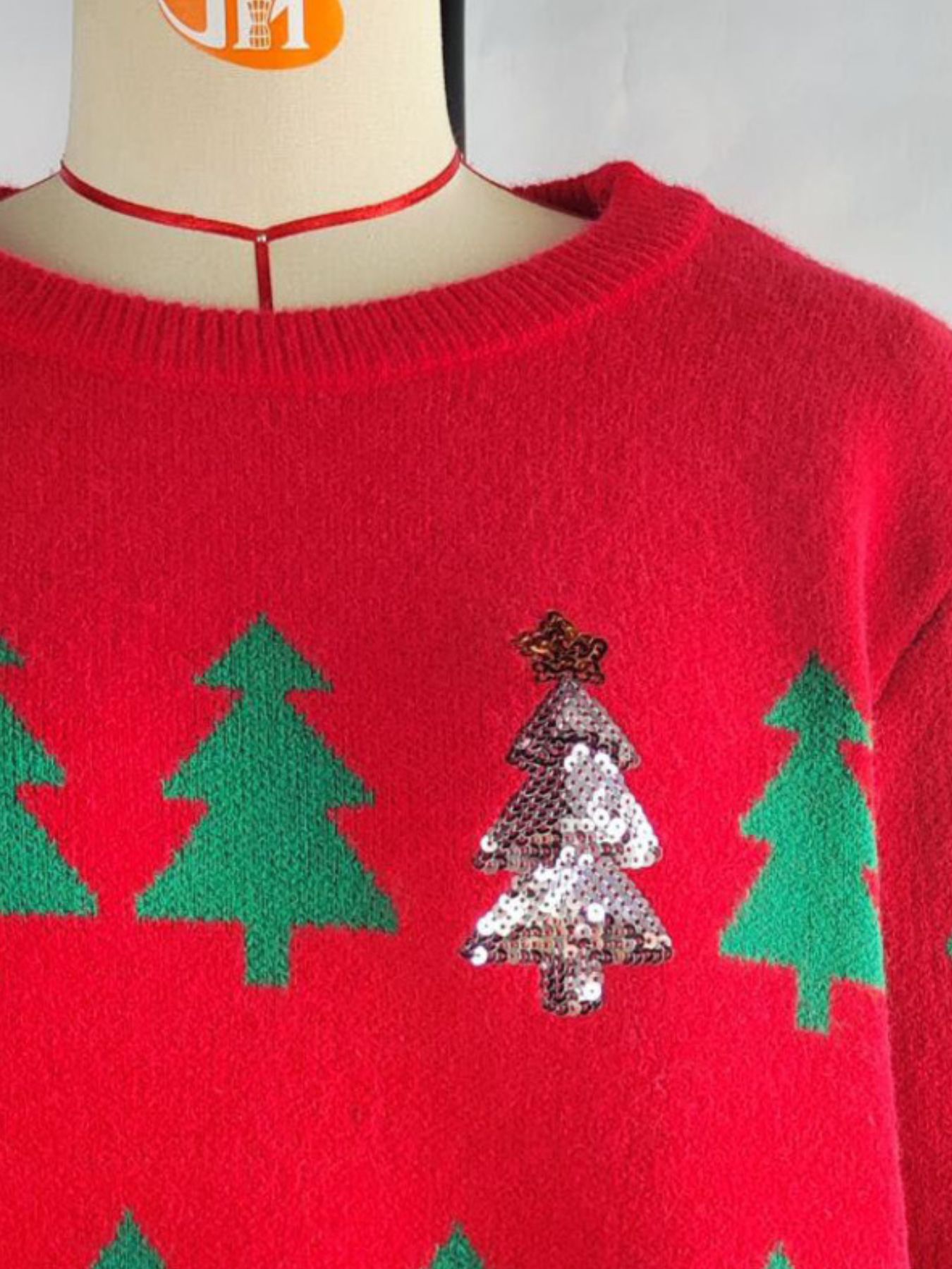 Christmas Tree Pattern Long Sleeve Sweater