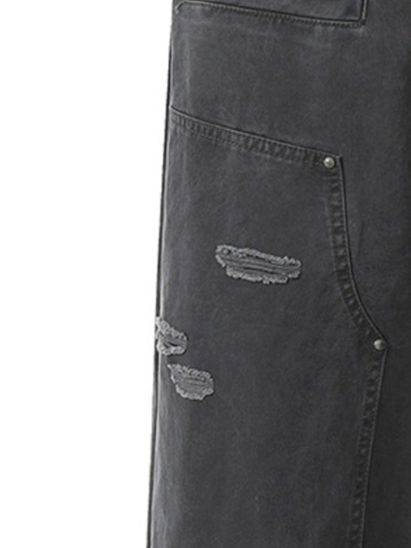 Men's Distressed Wide-Leg Pants