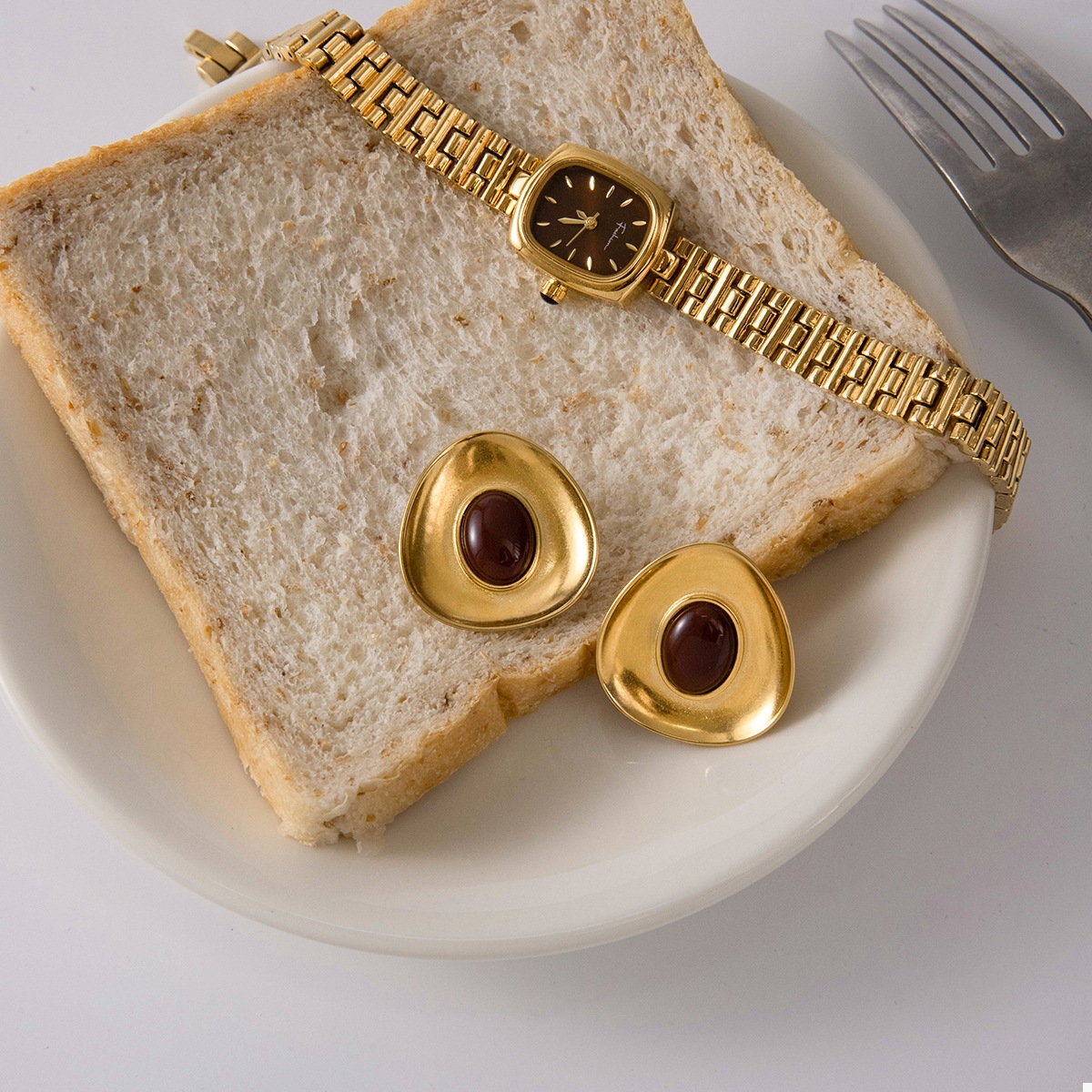 18K Gold-Plated Resin Stud Earrings