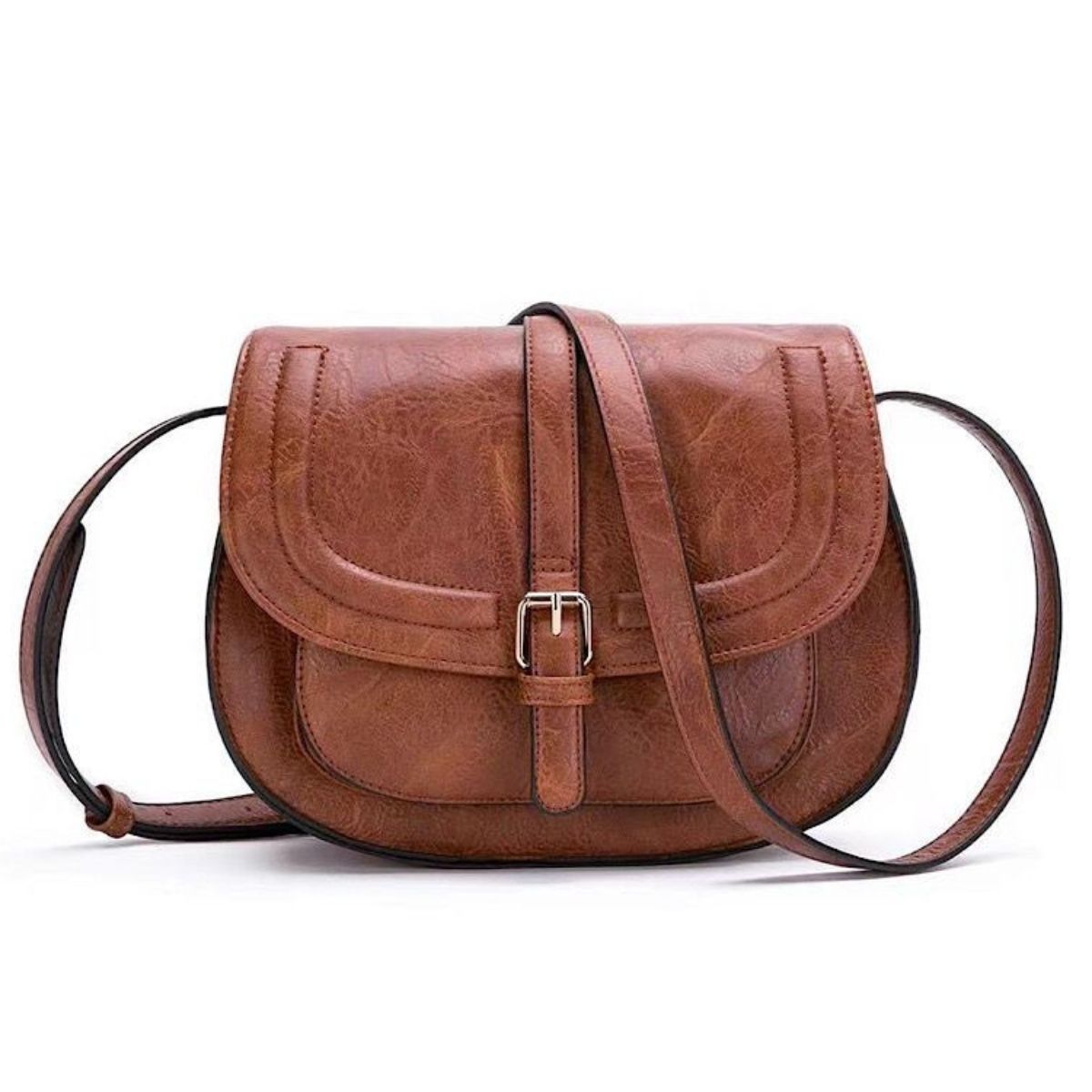 Buckle Leather Crossbody Bag