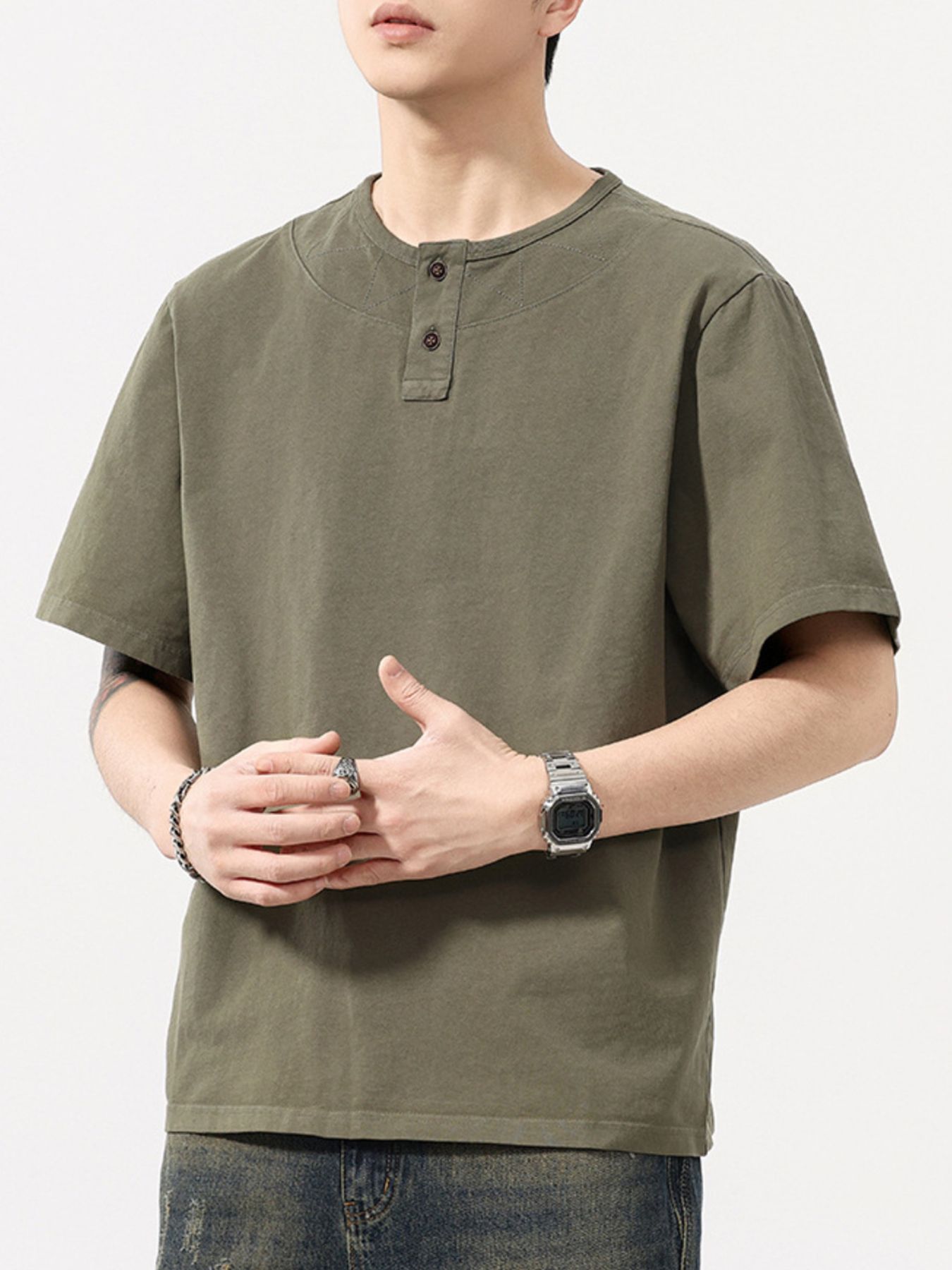 Men's Full Size Round Neck Short Sleeve T-Shirt Plus Size