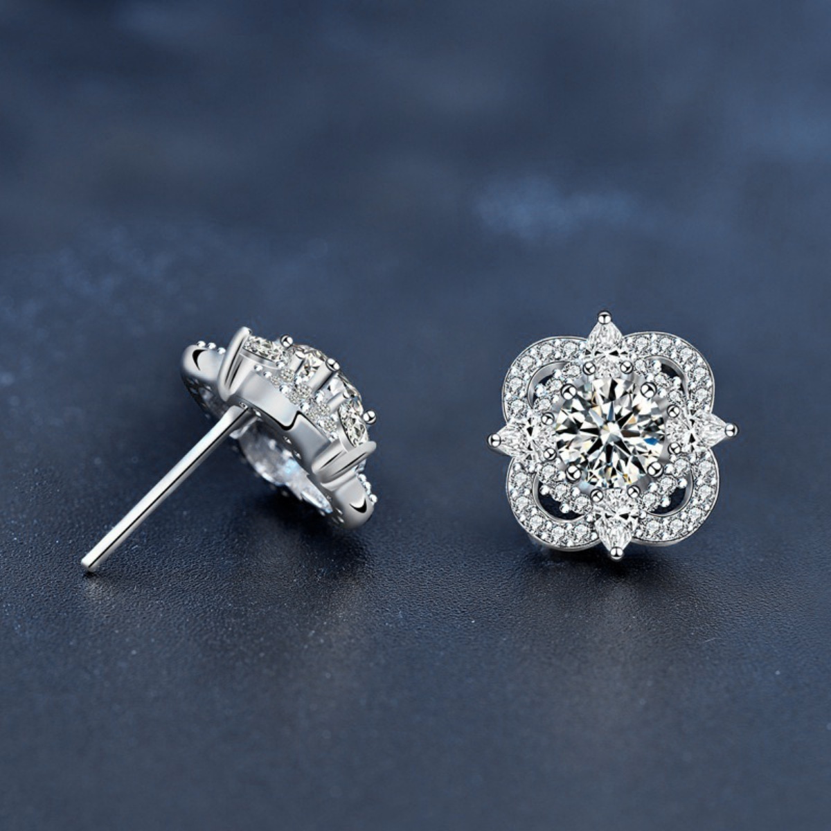 925 Sterling Silver Moissanite Stud Earrings