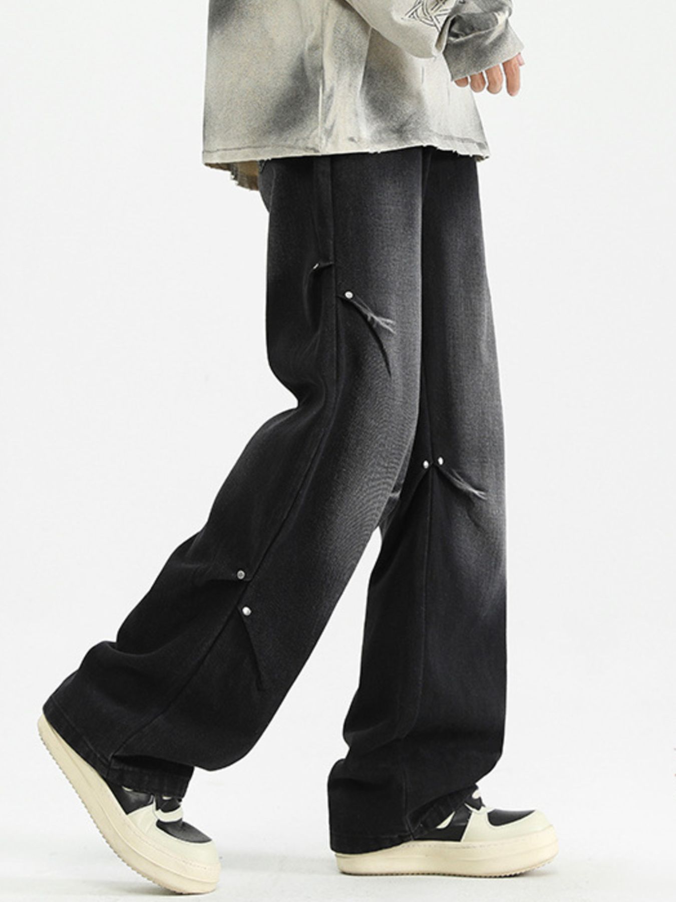 Men's Full Size Wide Leg Gradient Jeans Plus Size